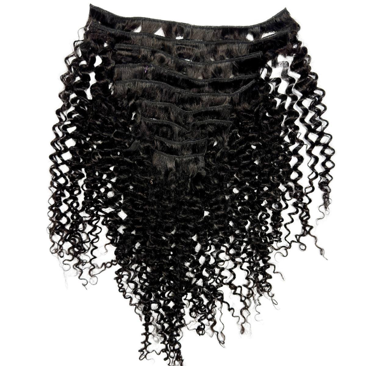 Kinky Curly Clip-In 100% Human Hair Extensions Luxegan