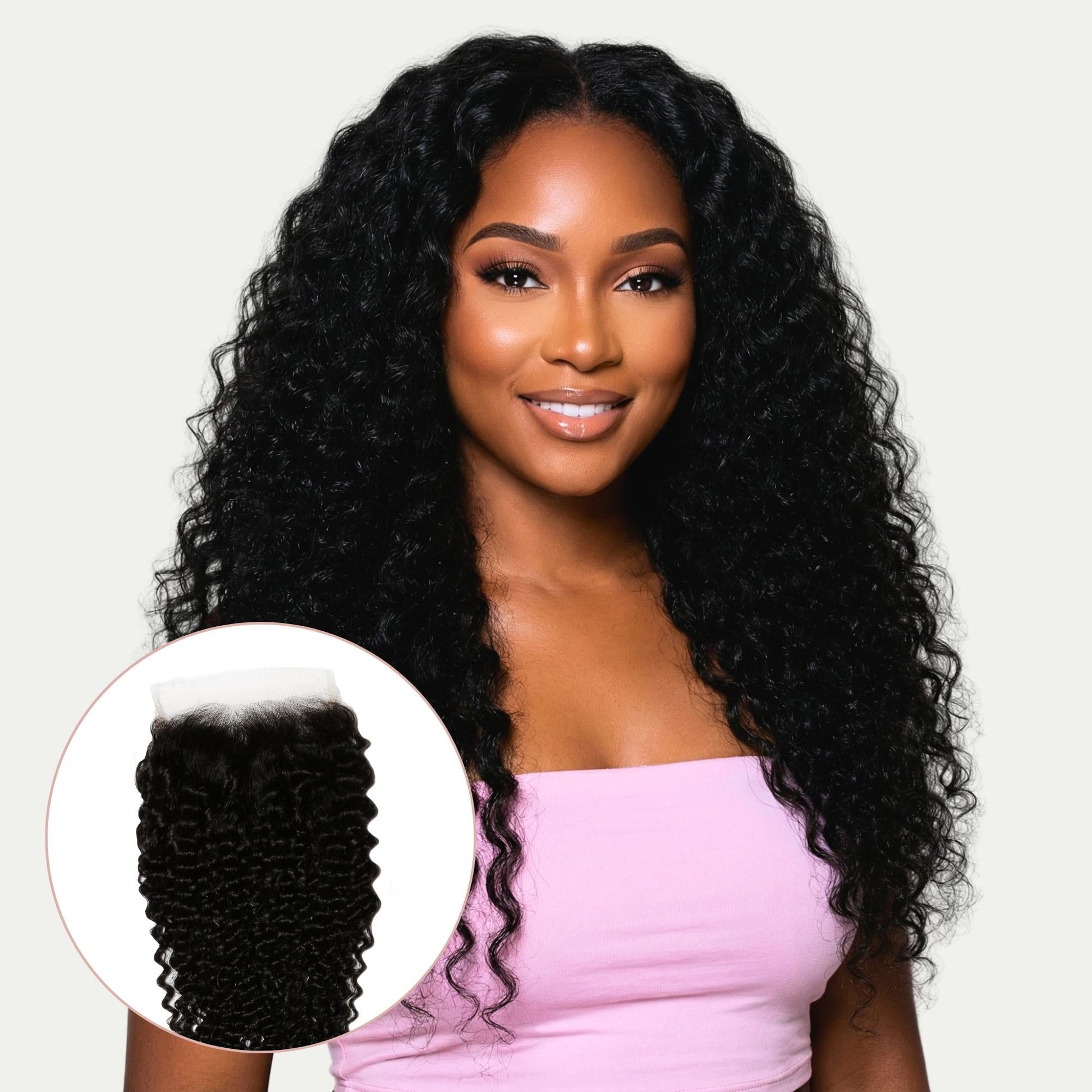 Jerry Curl 4x4 Transparent Lace Human Hair Closure Luxegan