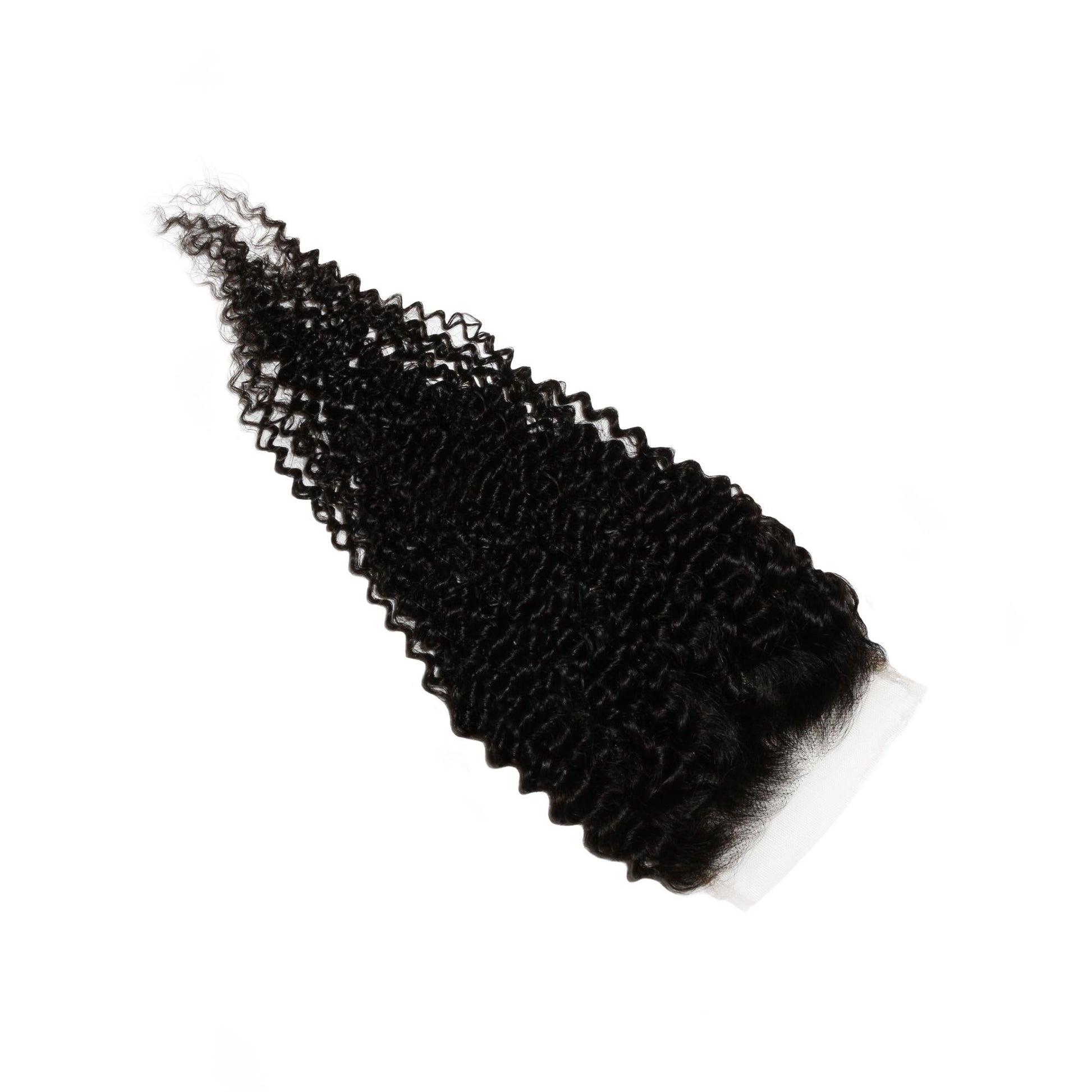Jerry Curl 4x4 Transparent Lace Human Hair Closure Luxegan