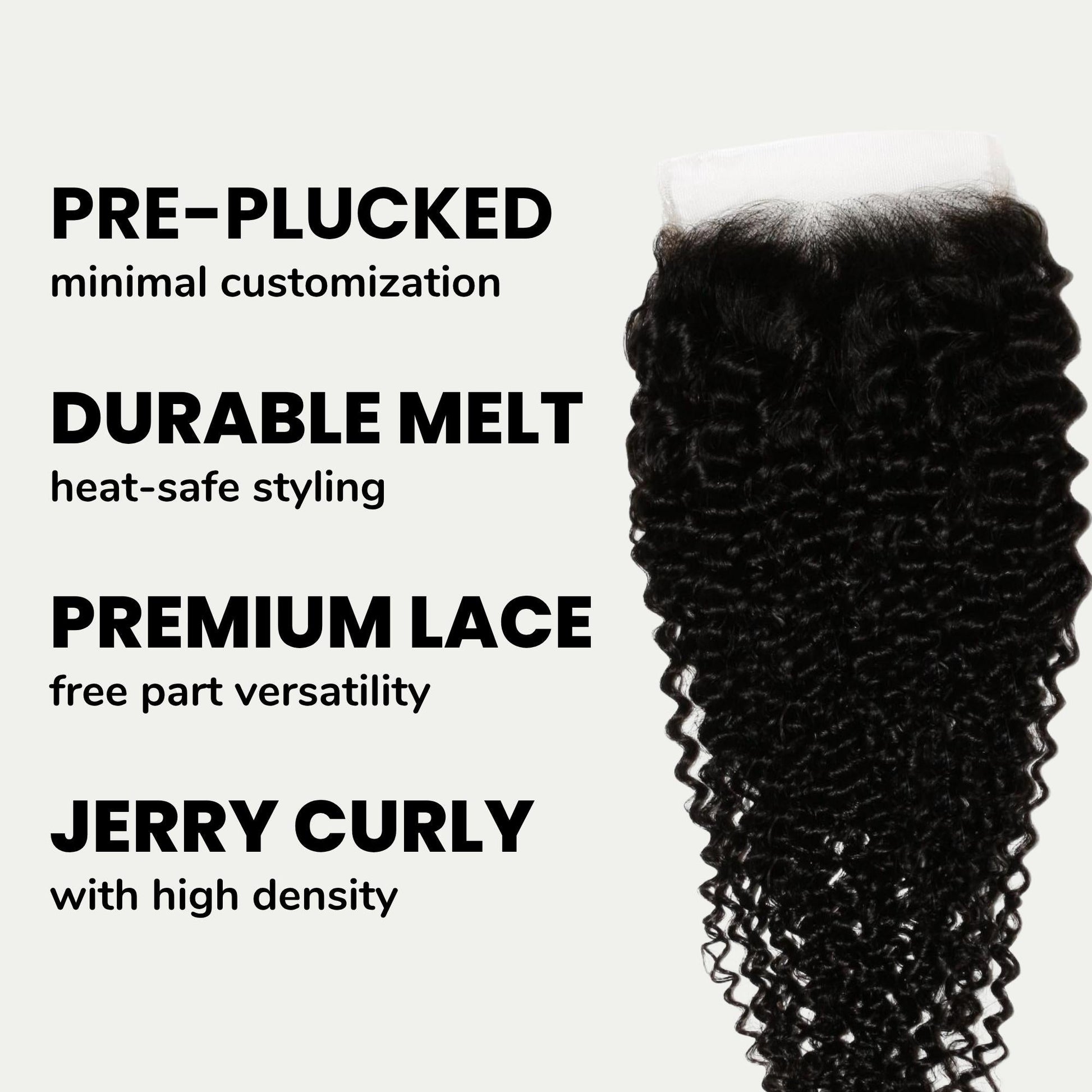 Jerry Curl 4x4 Transparent Lace Human Hair Closure Luxegan