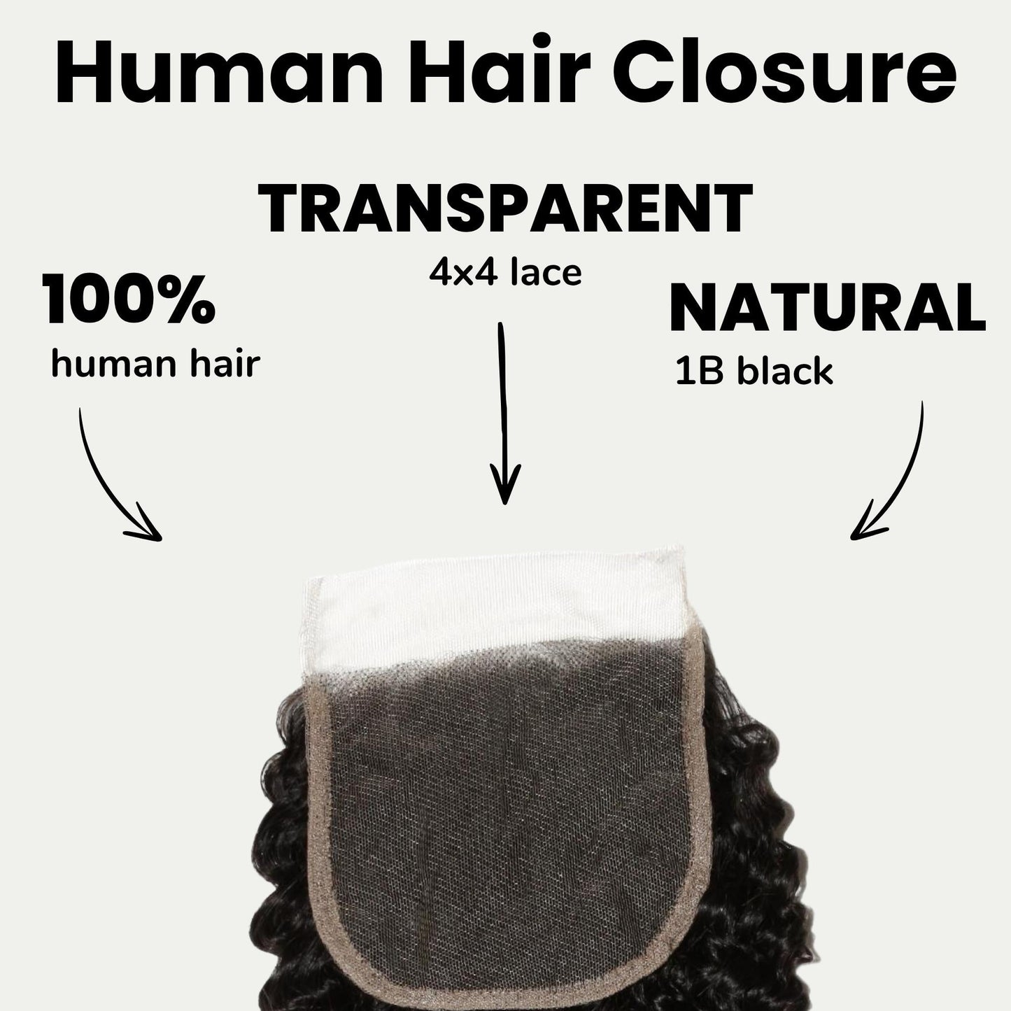 Jerry Curl 4x4 Transparent Lace Human Hair Closure Luxegan