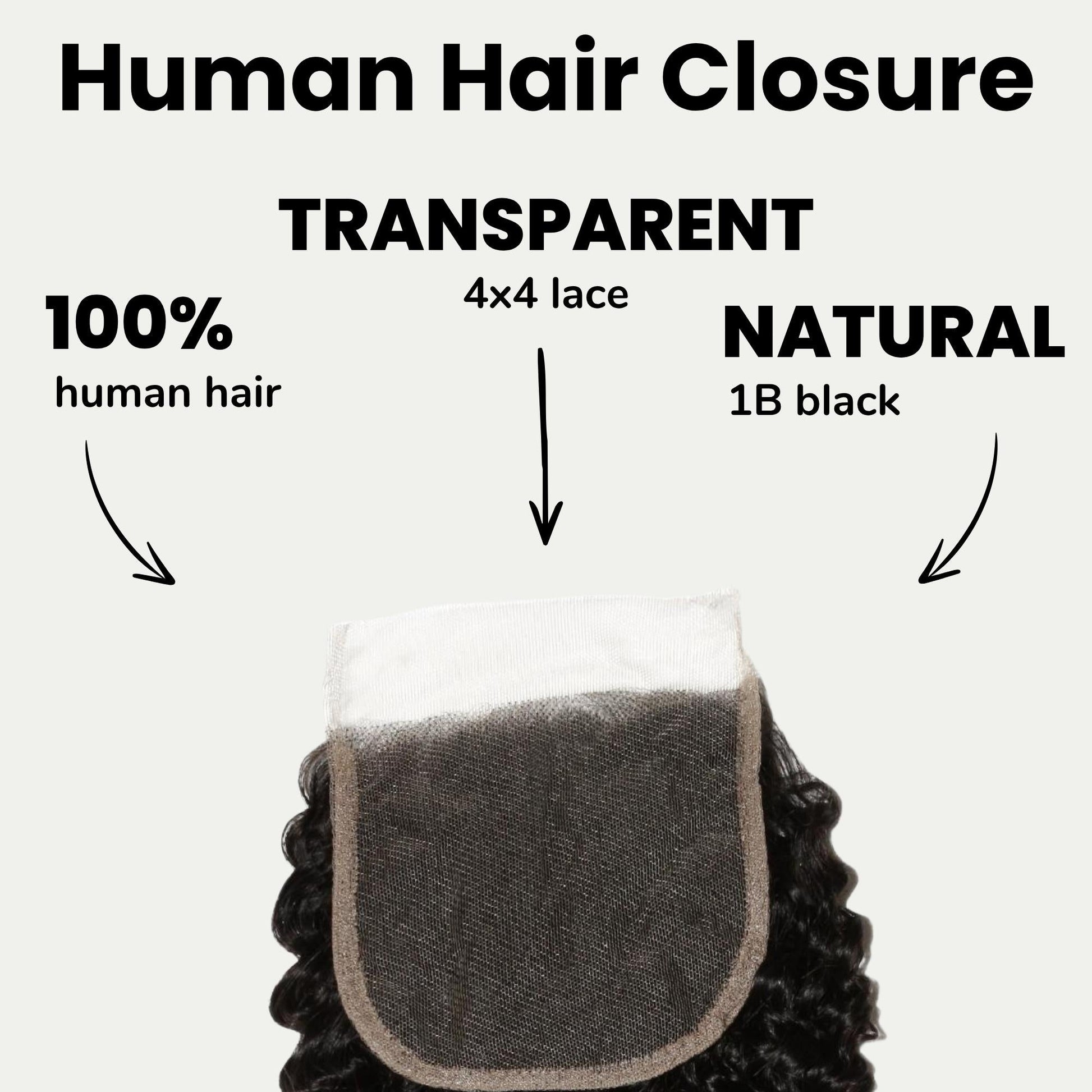 Jerry Curl 4x4 Transparent Lace Human Hair Closure Luxegan