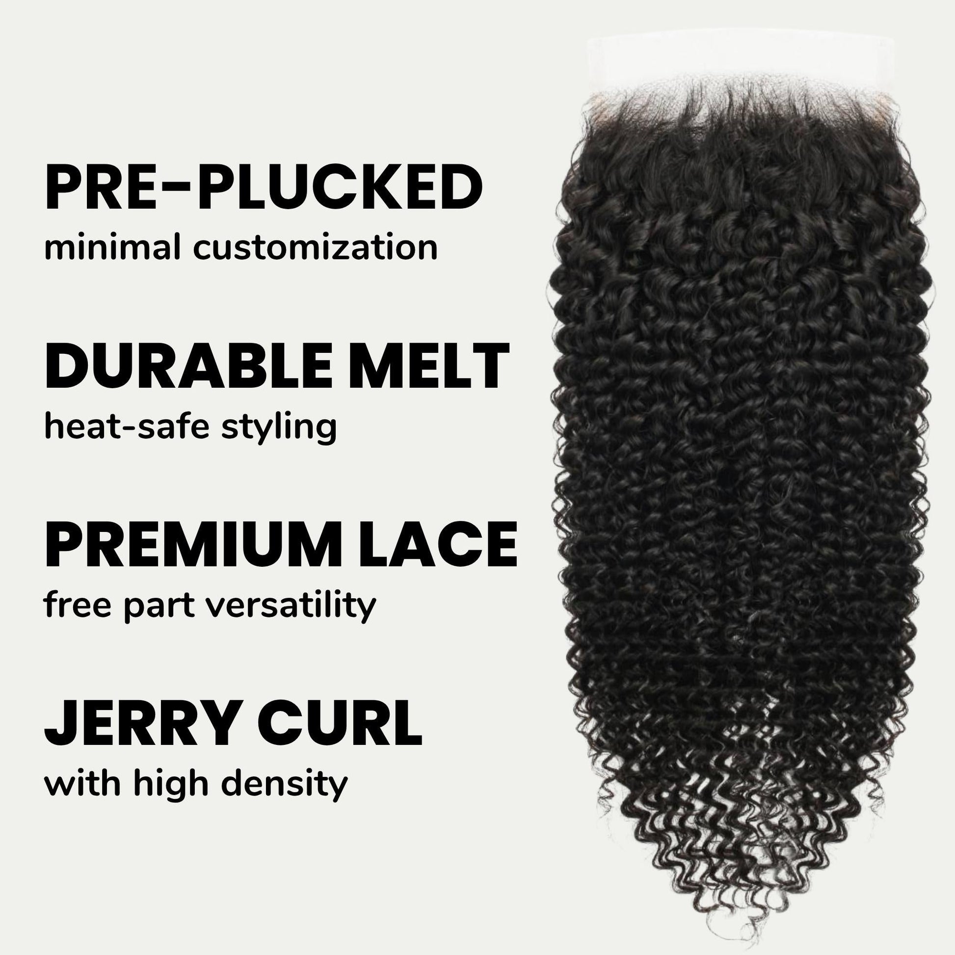 Jerry Curl 5x5 HD Lace Human Hair Closure Luxegan