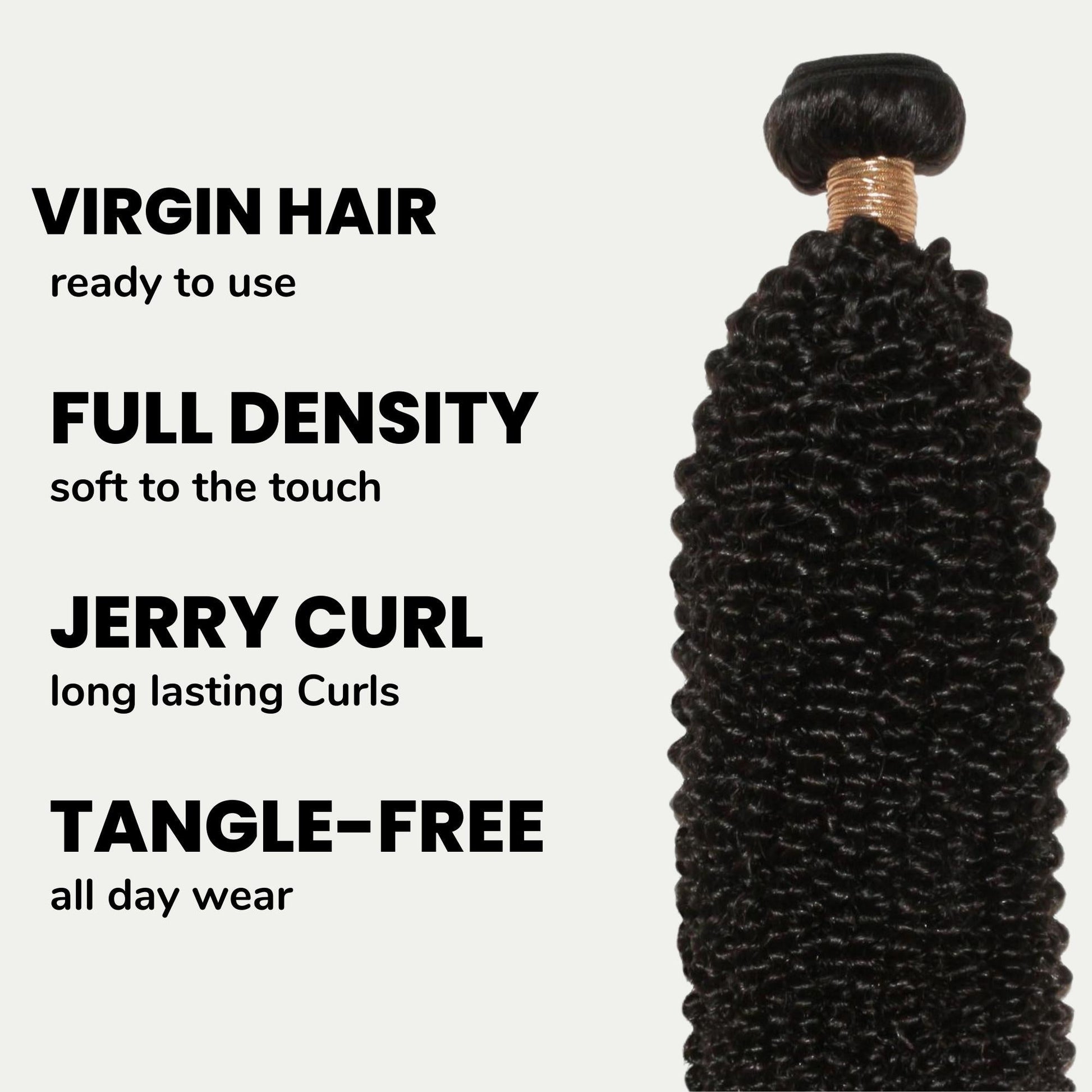 Jerry Curl 100% Human Hair Bundles Luxegan