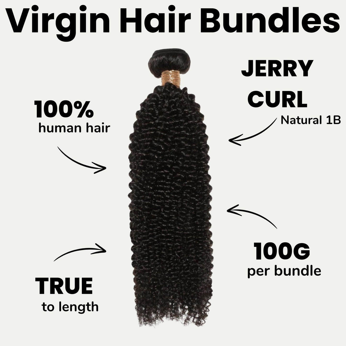 Jerry Curl 100% Human Hair Bundles Luxegan