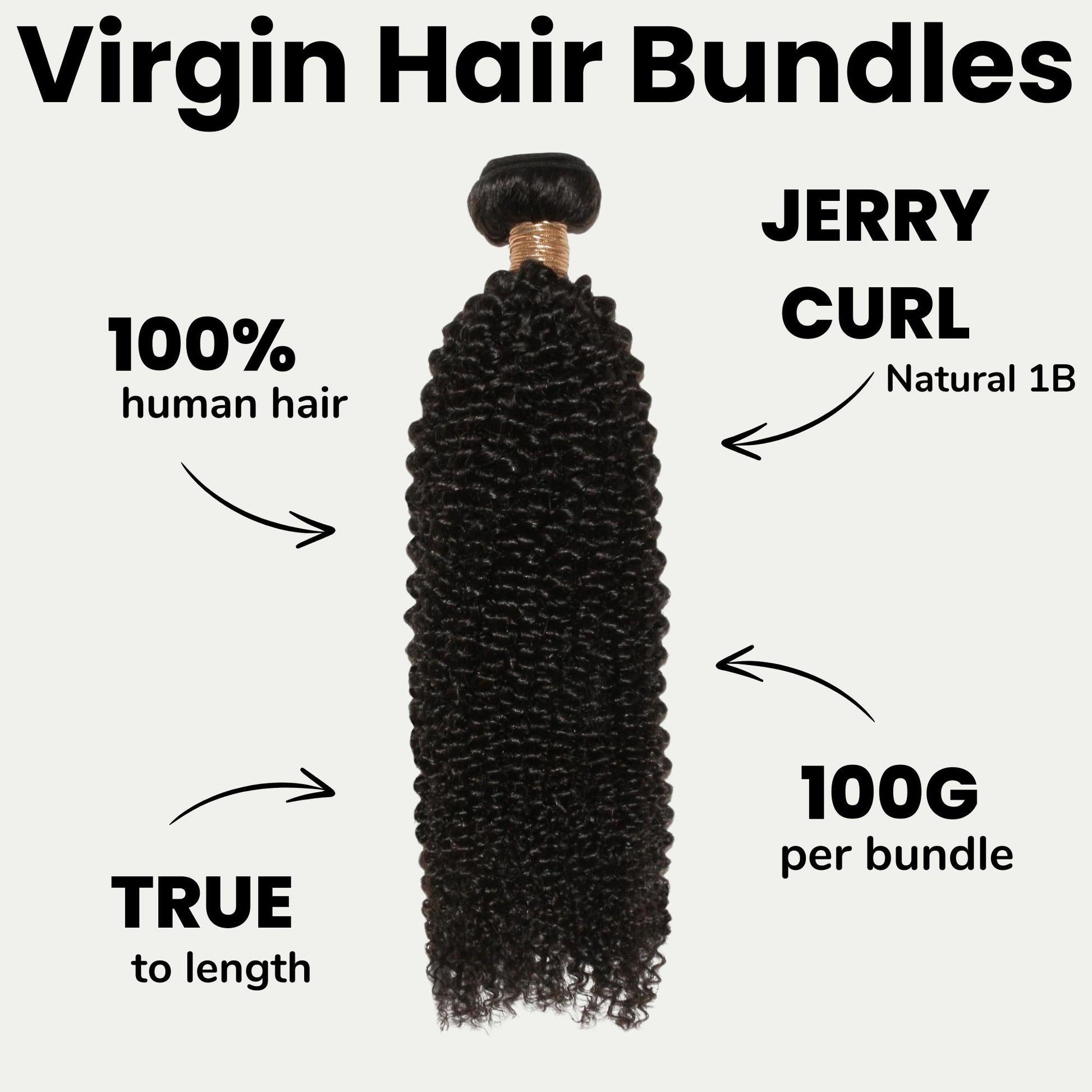Jerry Curl 100% Human Hair Bundles Luxegan