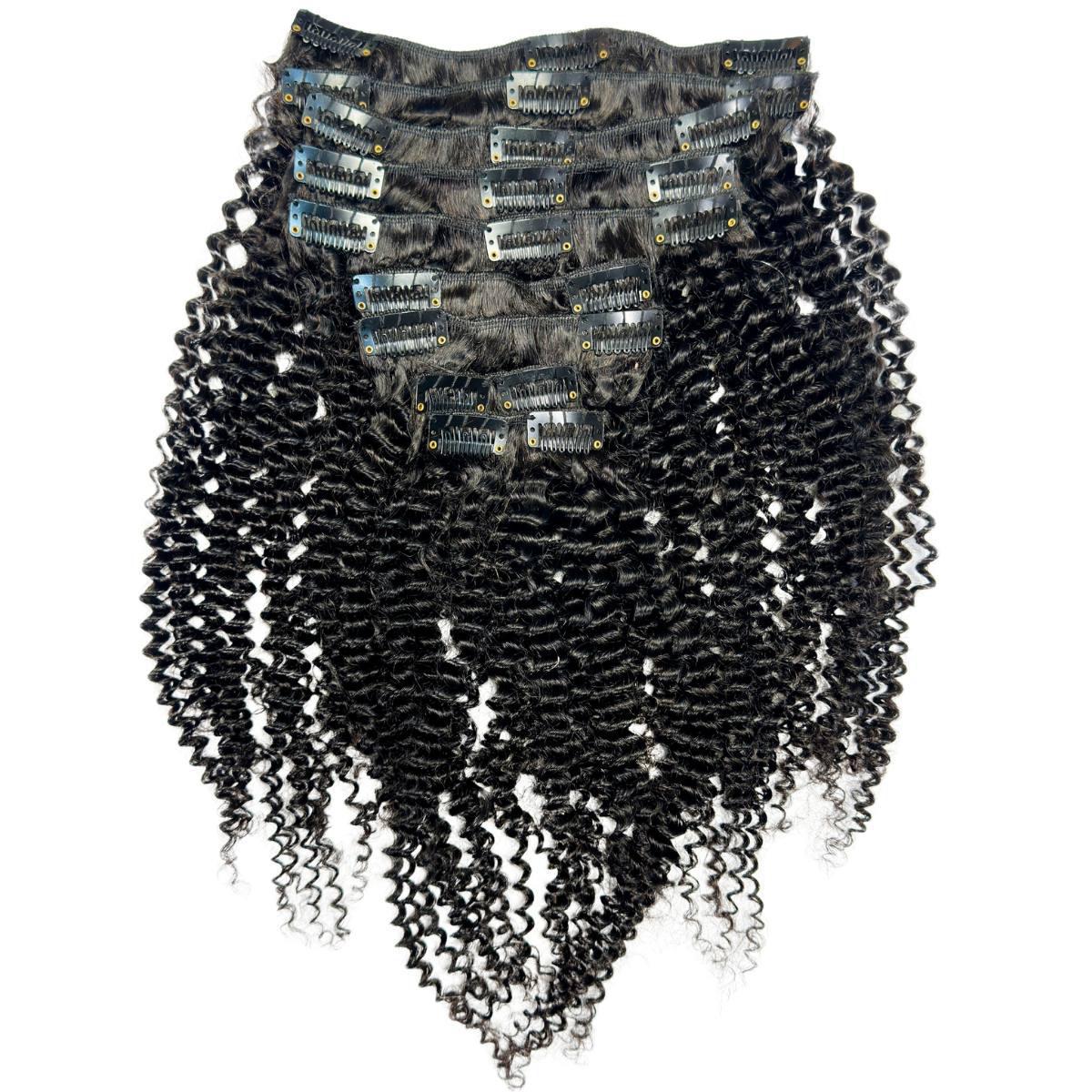 Jerry Curl Clip-In 100% Human Hair Extensions Luxegan