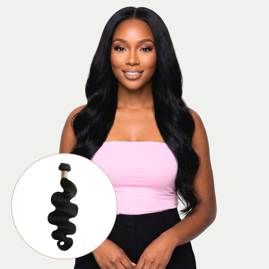 Jet Black Body Wave 100% Human Hair Bundles Luxegan