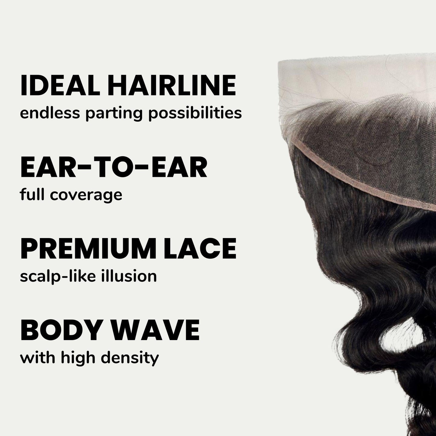 Jet Black Body Wave 13x4 HD Lace Human Hair Frontal Luxegan