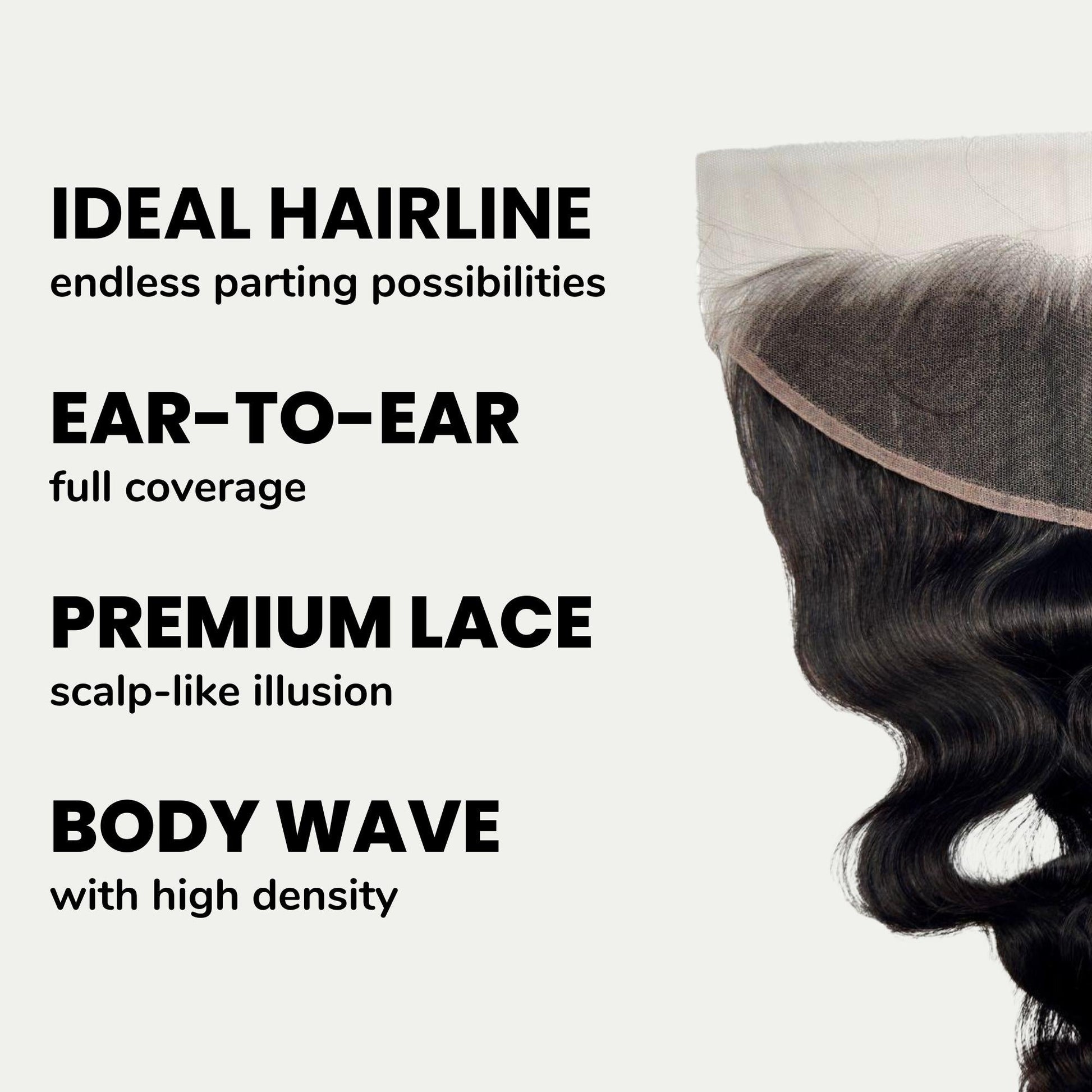 Jet Black Body Wave 13x4 HD Lace Human Hair Frontal Luxegan