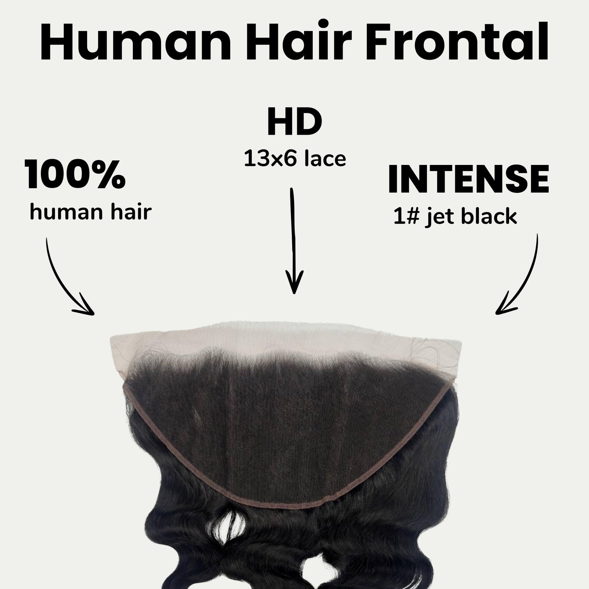 Jet Black Body Wave 13x6 HD Lace Human Hair Frontal Luxegan