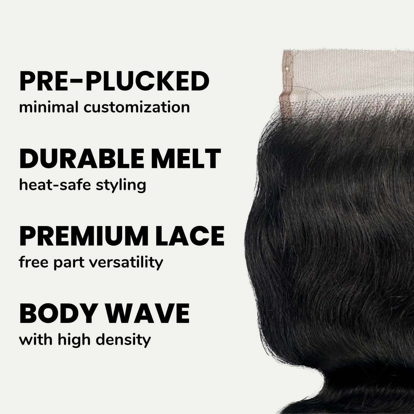 Jet Black Body Wave 4x4 HD Lace Human Hair Closure Luxegan