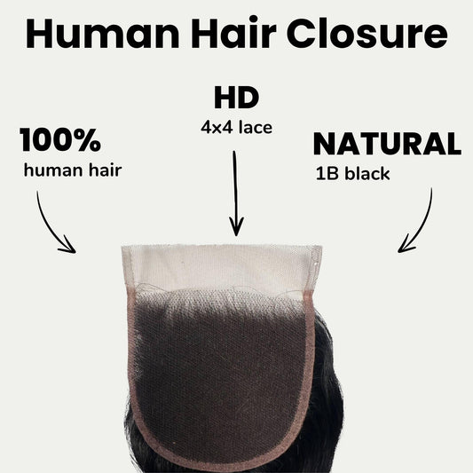 Jet Black Body Wave 4x4 HD Lace Human Hair Closure Luxegan