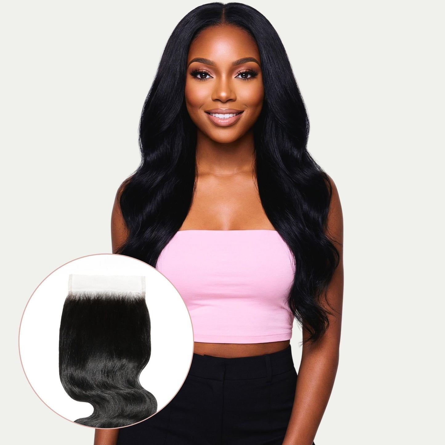 Jet Black Body Wave 5x5 HD Lace Human Hair Closure Luxegan