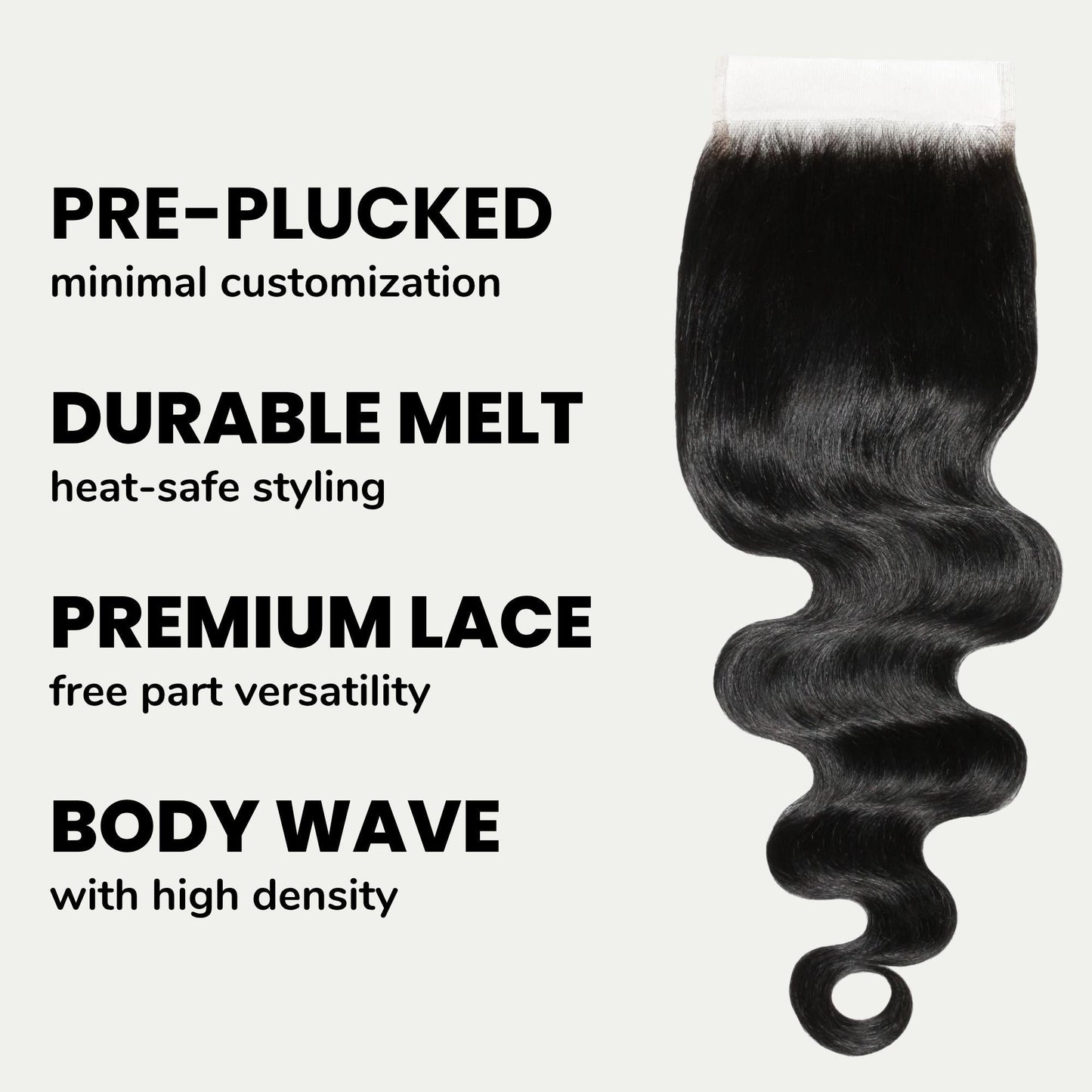 Jet Black Body Wave 5x5 HD Lace Human Hair Closure Luxegan