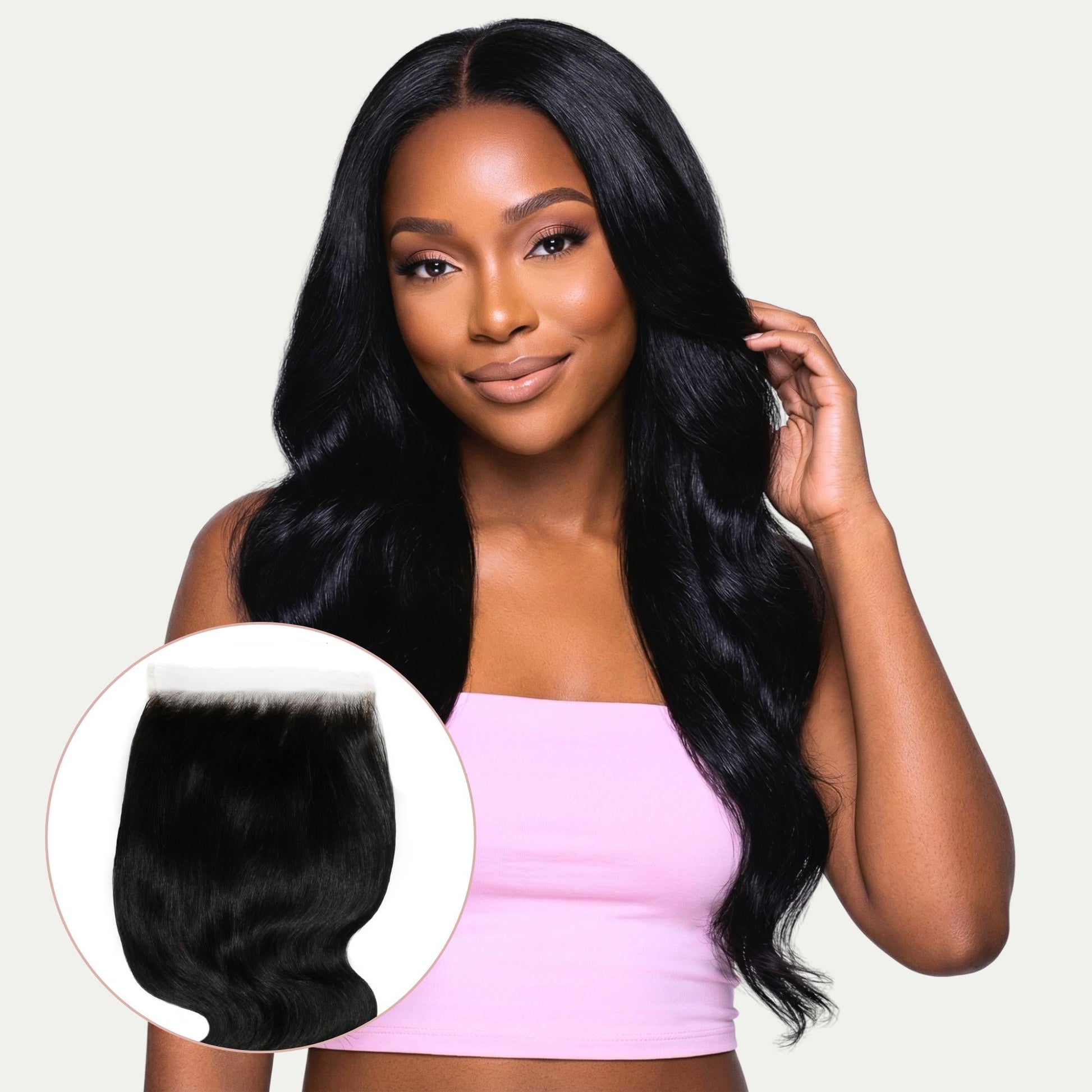 Jet Black Body Wave 6x6 HD Lace Human Hair Closure Luxegan