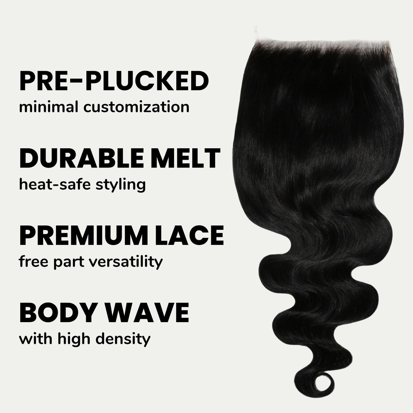 Jet Black Body Wave 6x6 HD Lace Human Hair Closure Luxegan