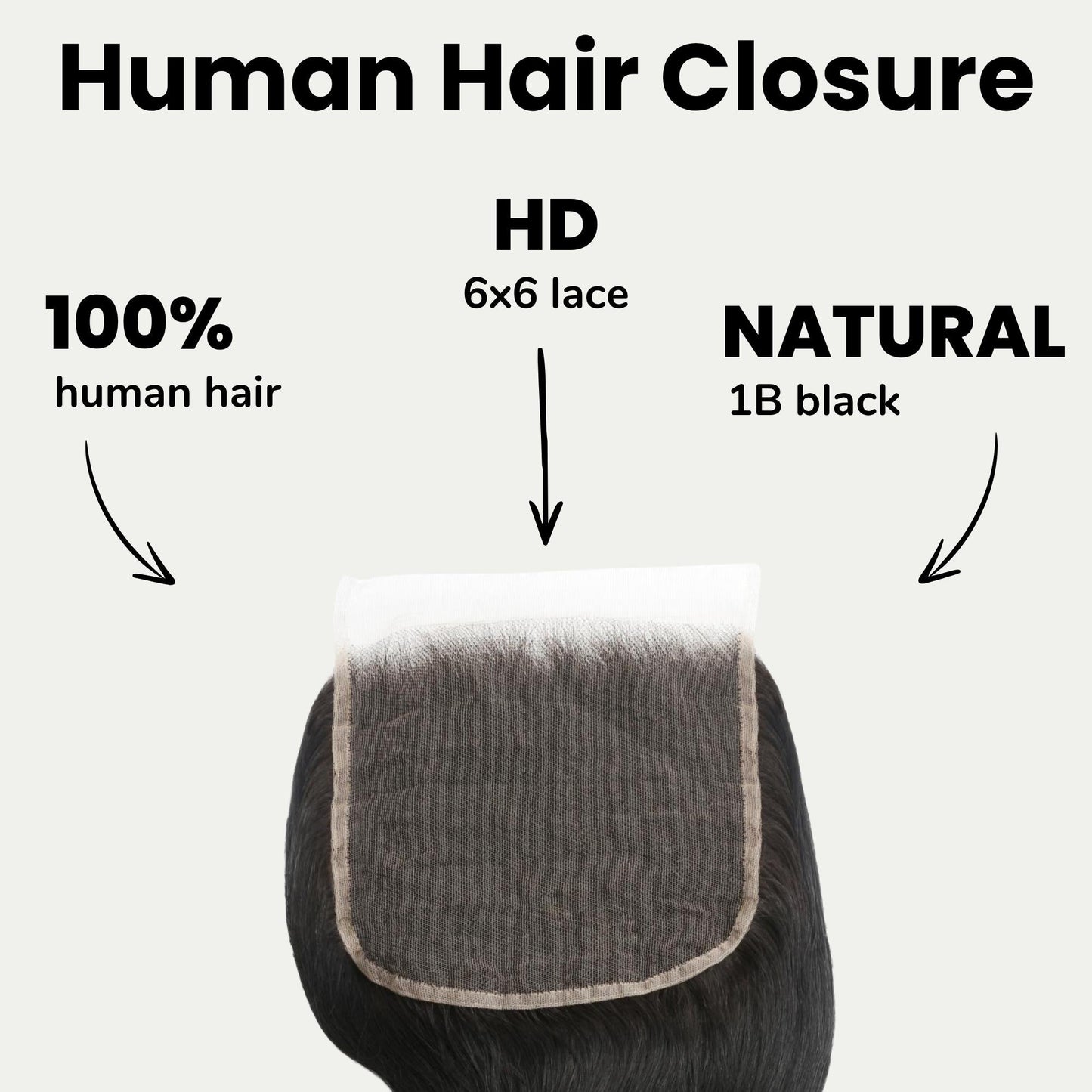 Jet Black Body Wave 6x6 HD Lace Human Hair Closure Luxegan