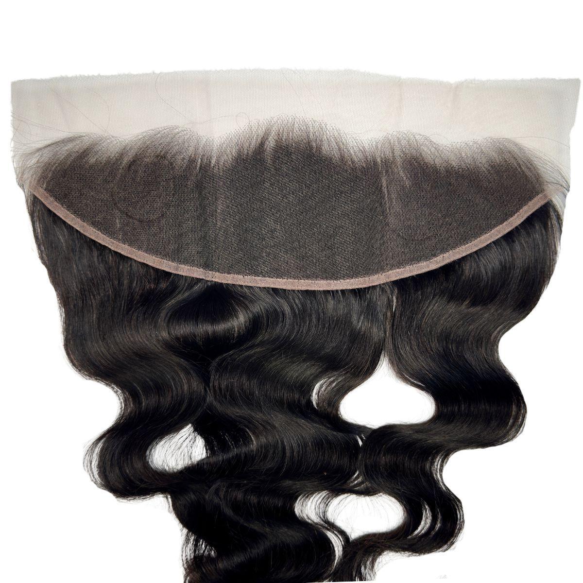 Jet Black Body Wave 13x4 HD Lace Human Hair Frontal Luxegan