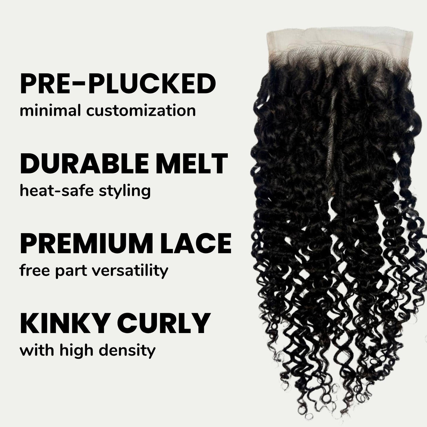 Kinky Curly 5x5 HD Lace Human Hair Closure Luxegan