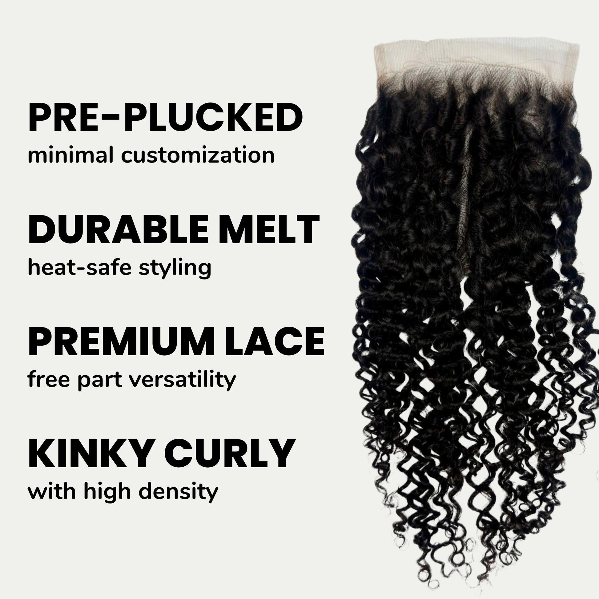 Kinky Curly 5x5 HD Lace Human Hair Closure Luxegan
