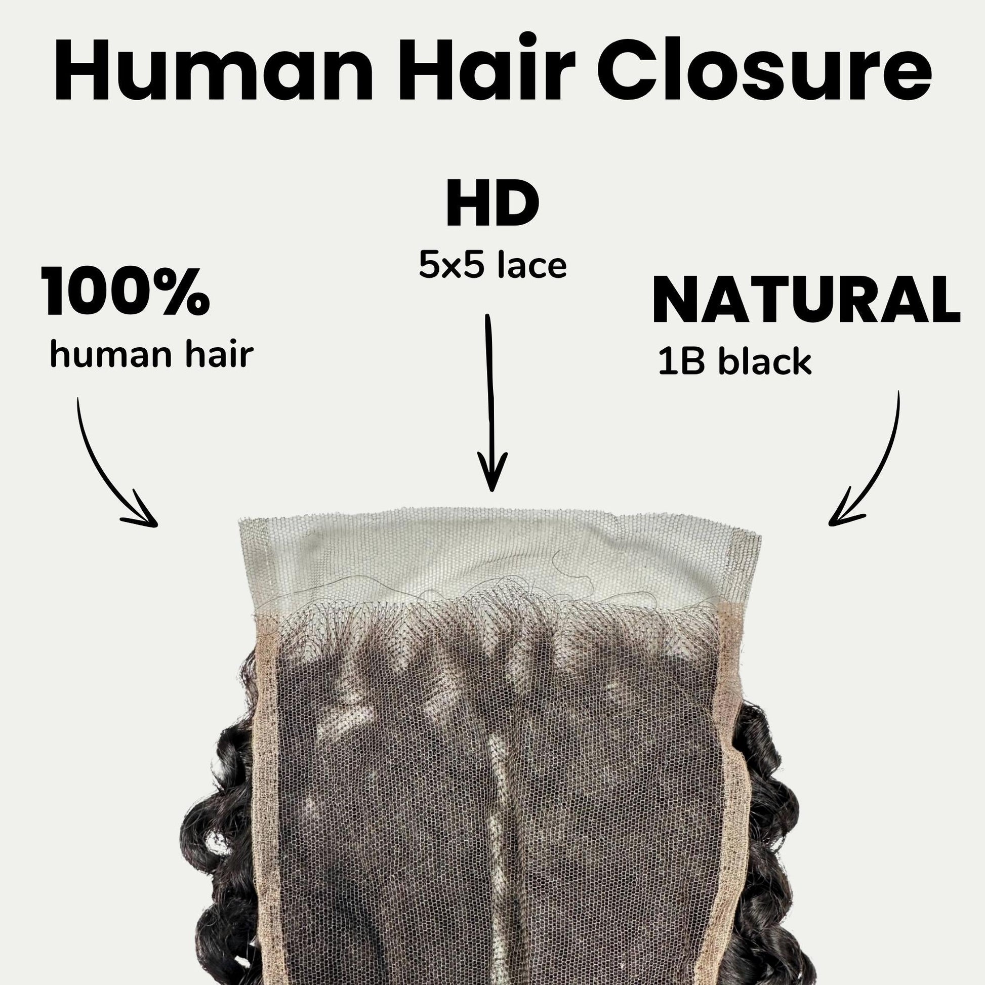 Kinky Curly 5x5 HD Lace Human Hair Closure Luxegan