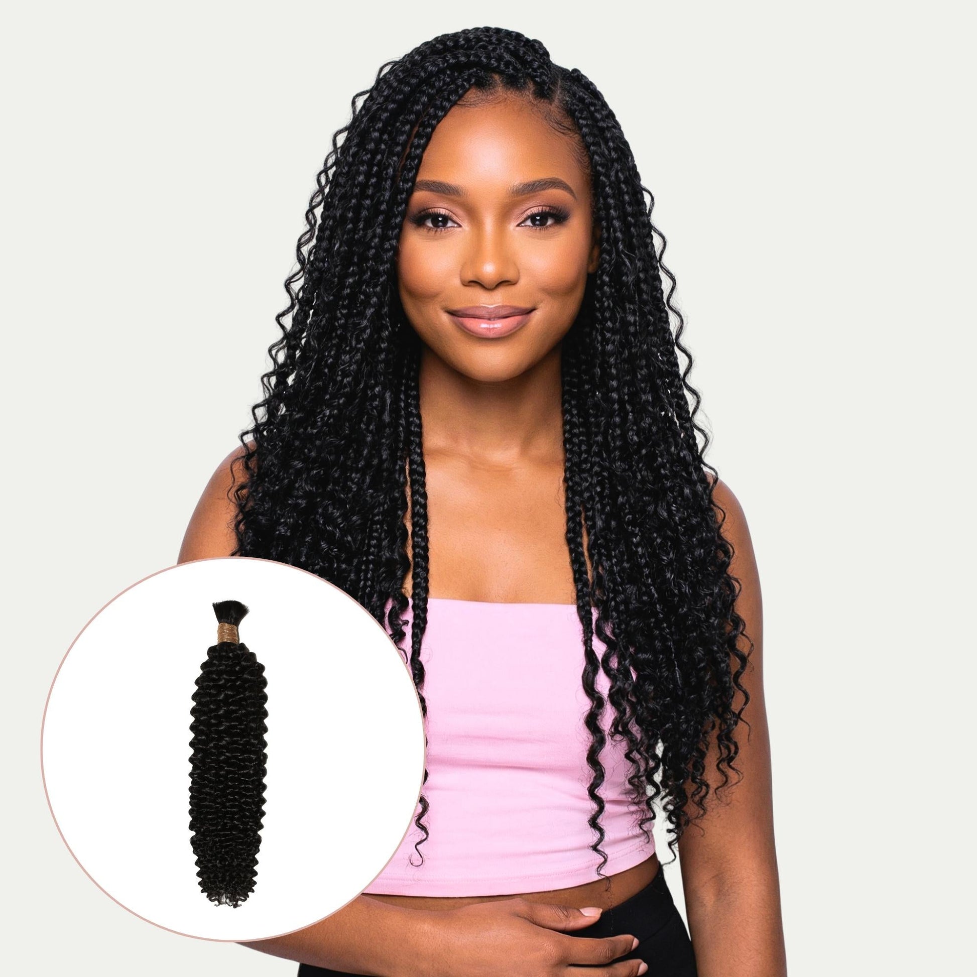 Kinky Curly Bulk 100% Human Braiding Hair Luxegan
