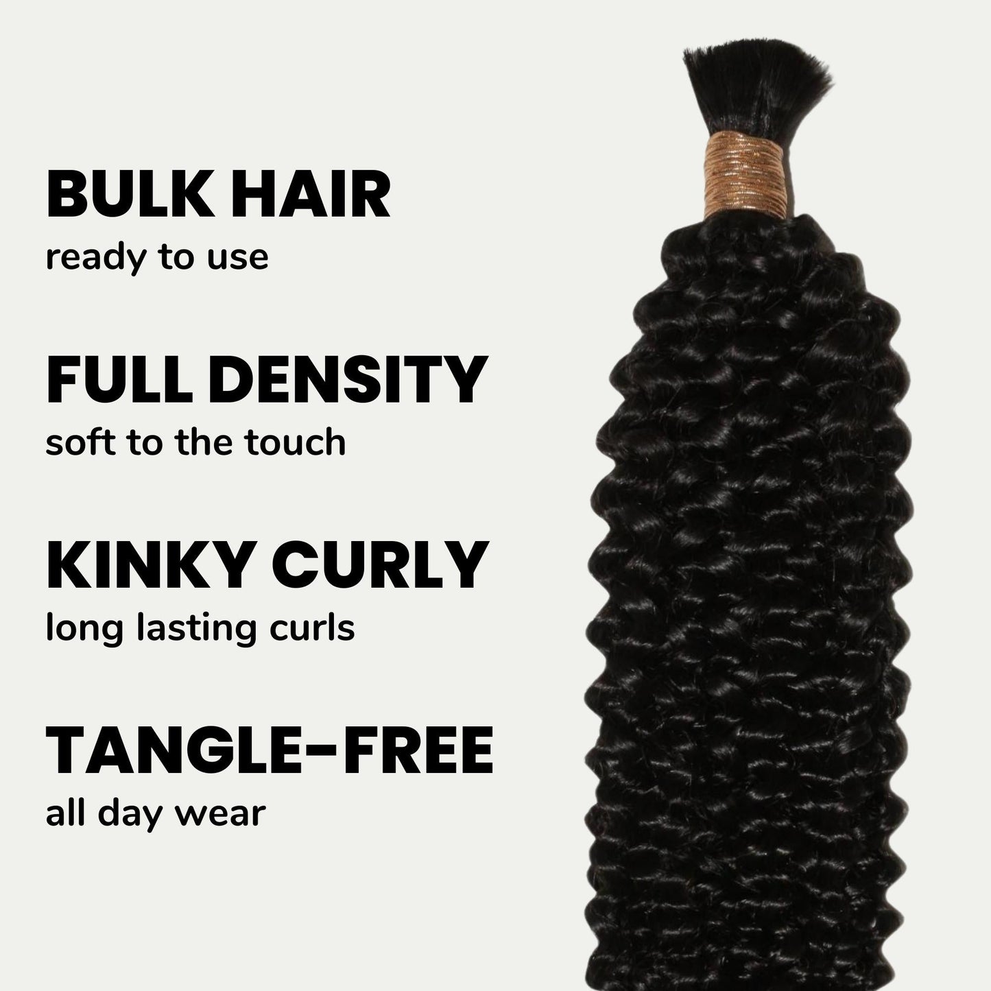 Kinky Curly Bulk 100% Human Braiding Hair Luxegan