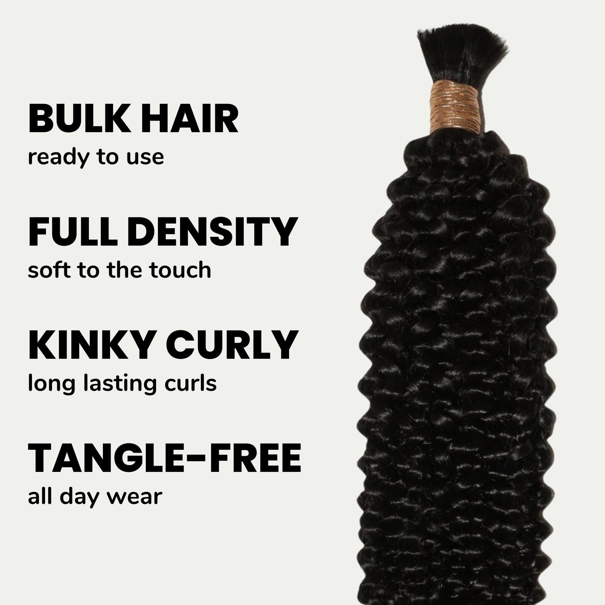 Kinky Curly Bulk 100% Human Braiding Hair Luxegan