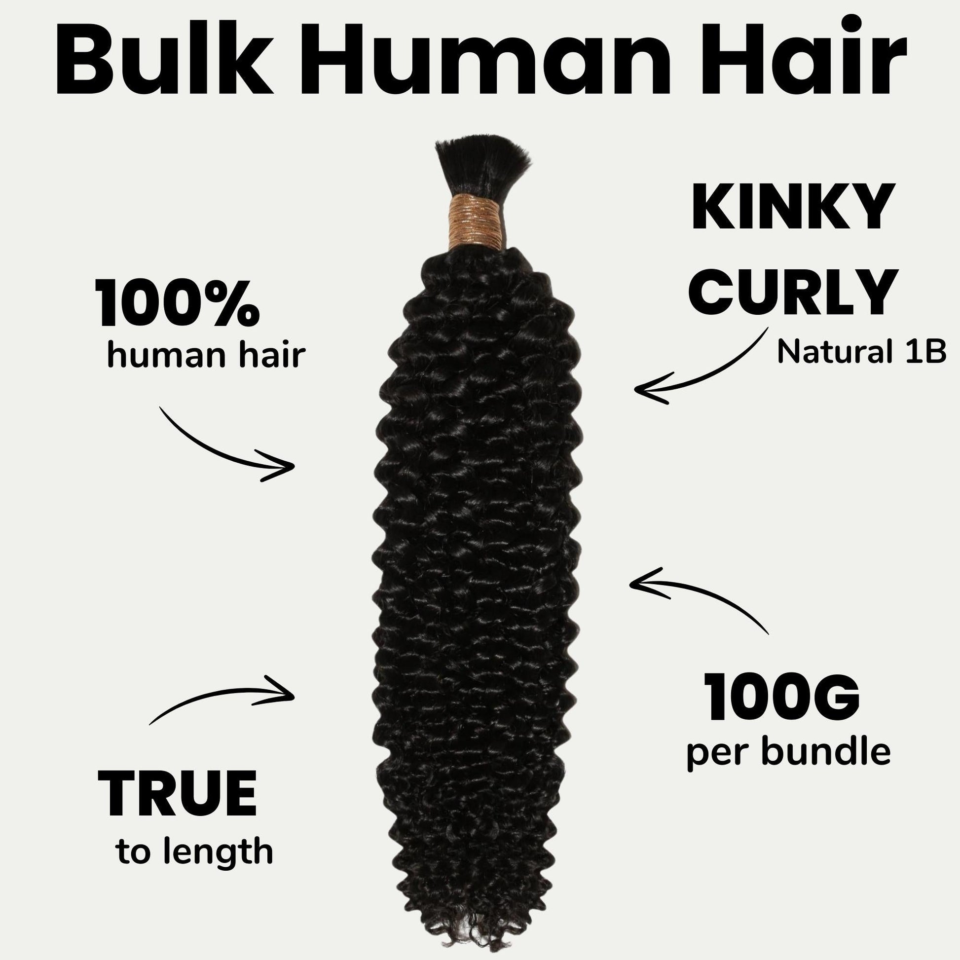 Kinky Curly Bulk 100% Human Braiding Hair Luxegan