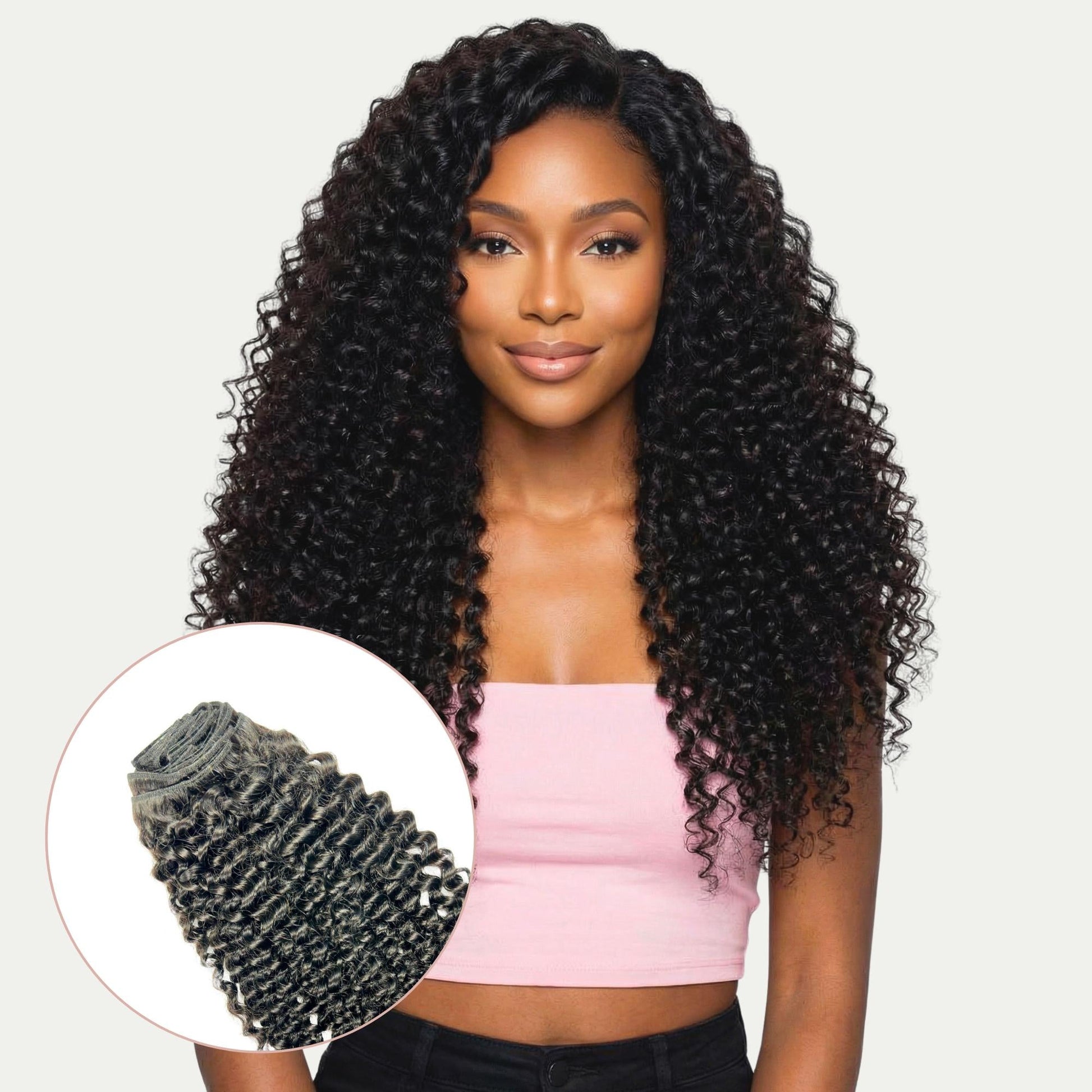 Kinky Curly Clip-In 100% Human Hair Extensions Luxegan