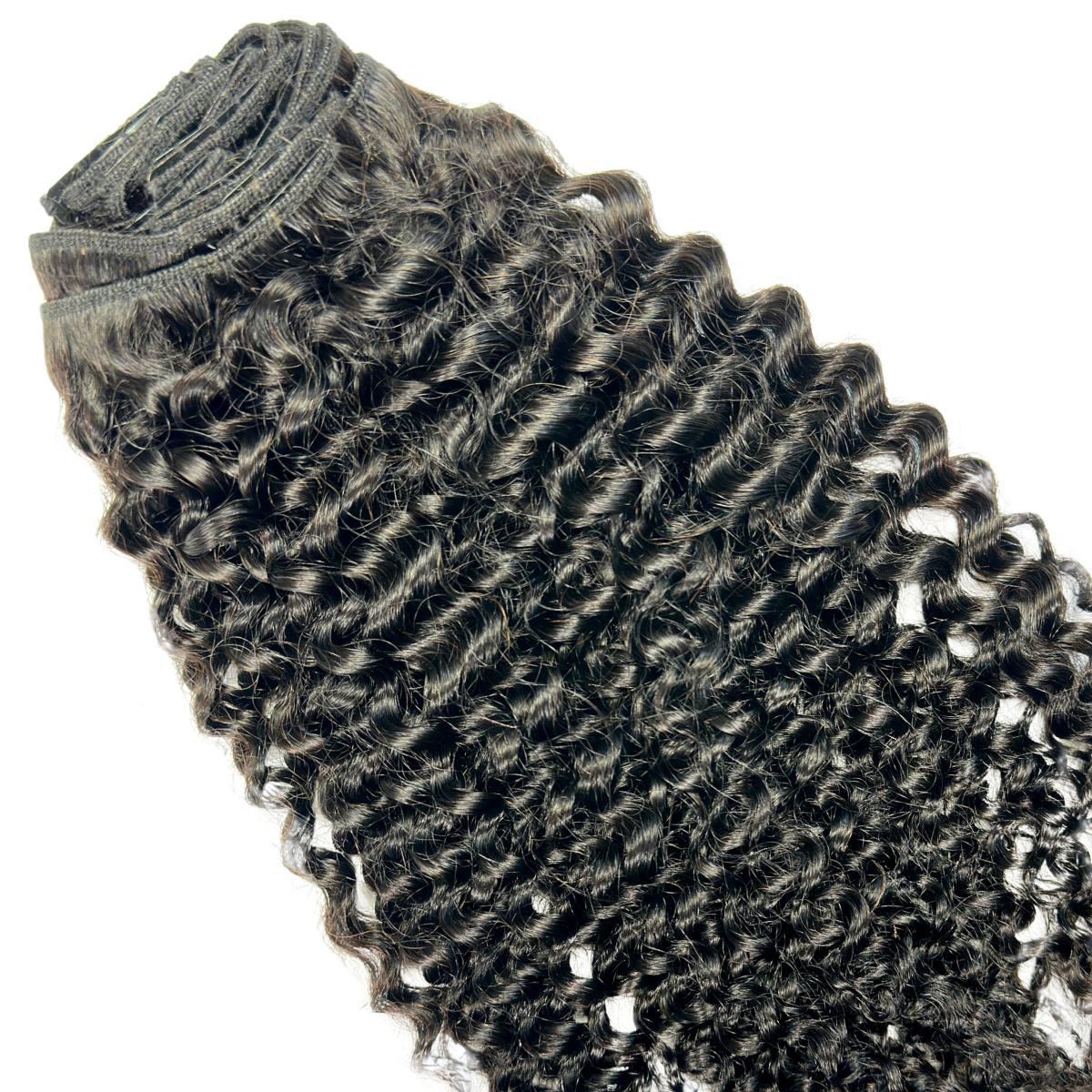 Kinky Curly Clip-In 100% Human Hair Extensions Luxegan