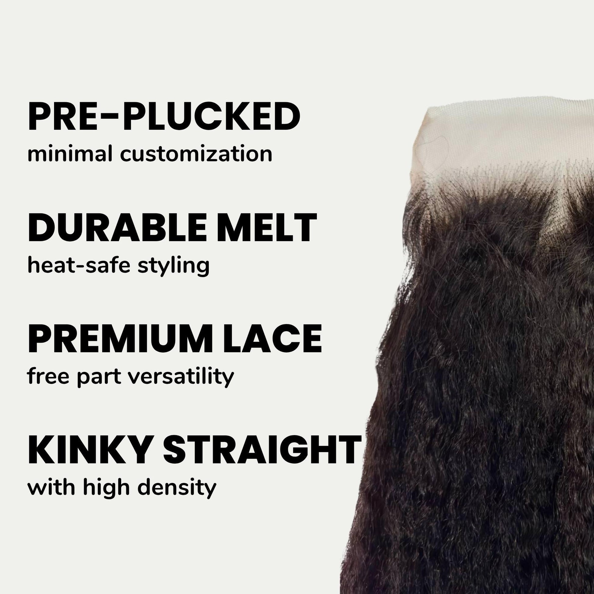 Kinky Straight 7x7 HD Lace Human Hair Closure Luxegan
