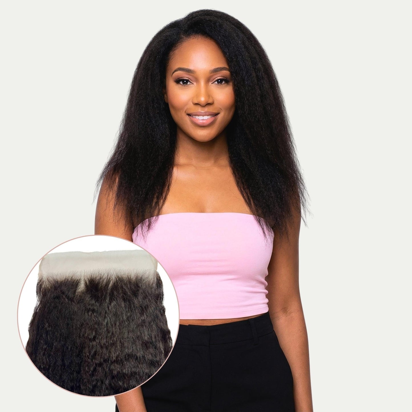 Kinky Straight 7x7 HD Lace Human Hair Closure Luxegan