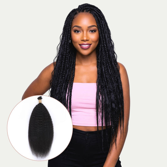 Cabello 100% Humano para Trenzas Rizadas Liso a Granel