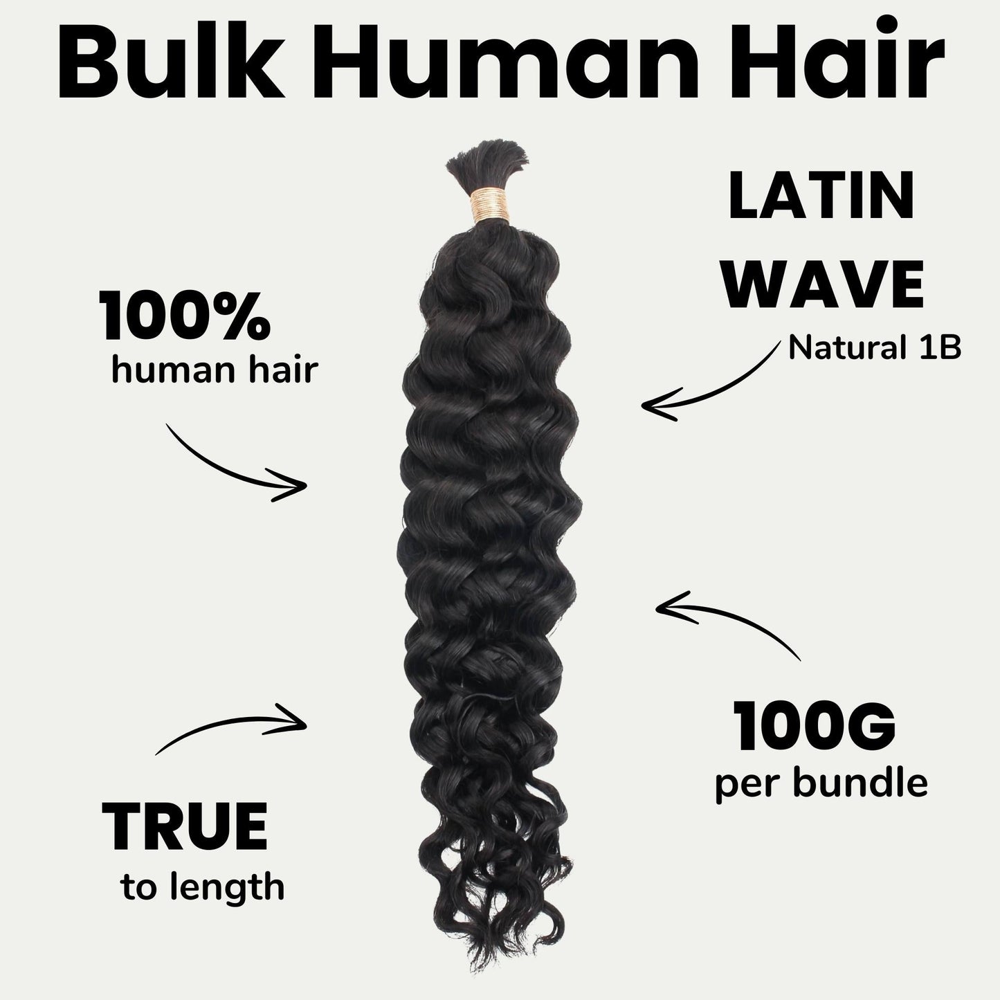 Latin Wave Bulk 100% Human Braiding Hair Luxegan