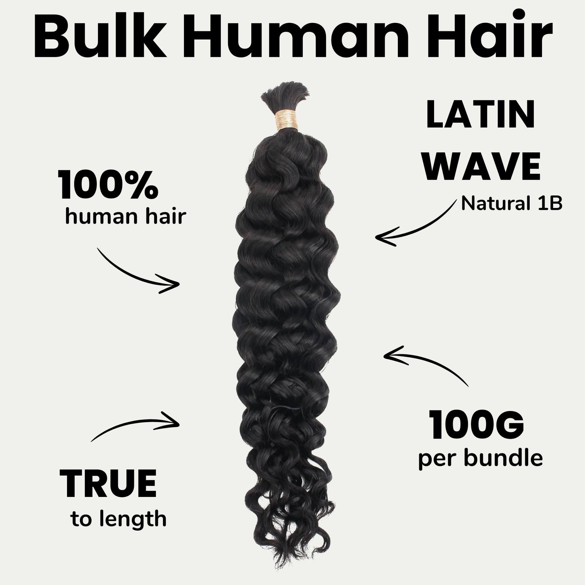 Latin Wave Bulk 100% Human Braiding Hair Luxegan