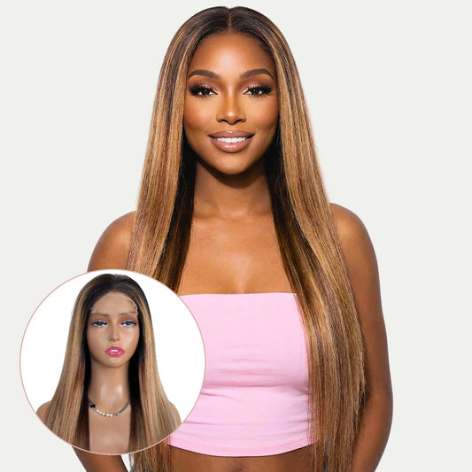 Layla Glueless 5x5 HD Lace Professionally Colored 100% Human Hair Closure Wig Luxegan