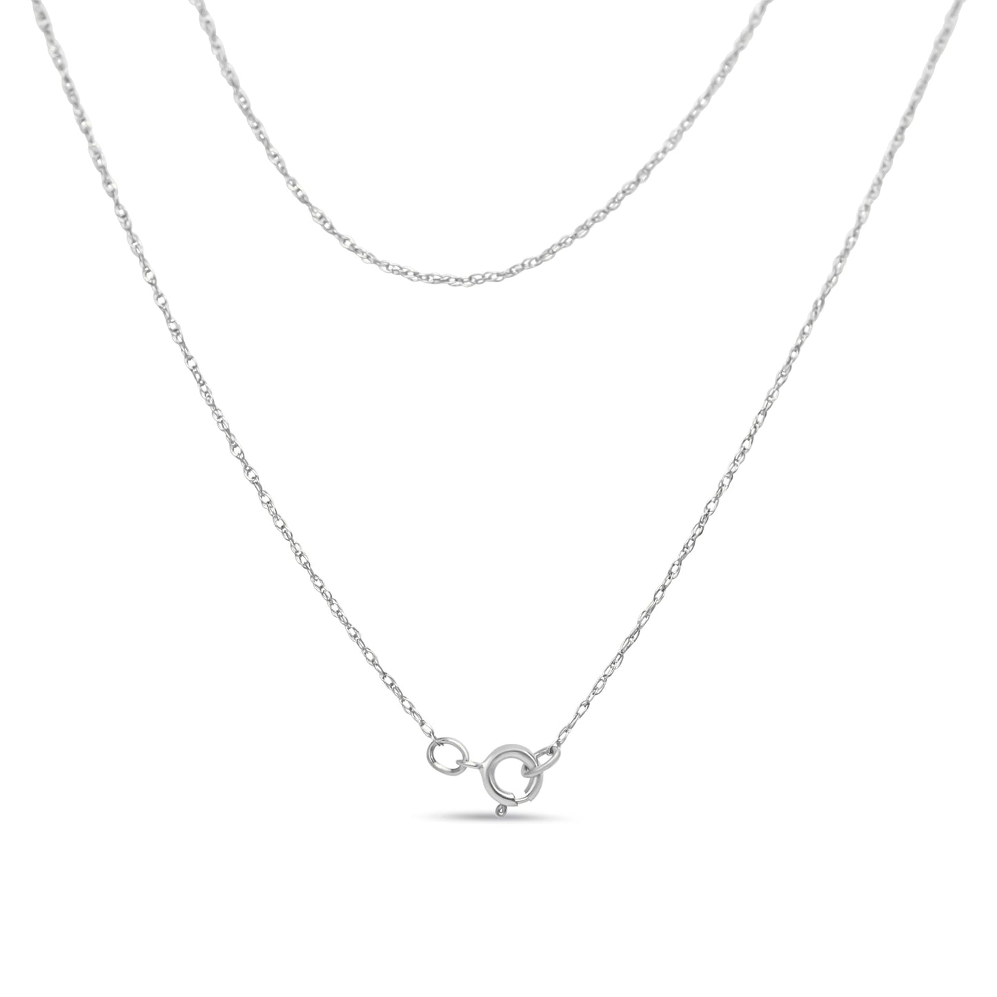 Collar con colgante de oro blanco de 14K con diamantes redondos de 1/2 quilate engarzados en garra, diseño floral de 7 piedras, 45,72 cm (color H-I, claridad I1-I2)