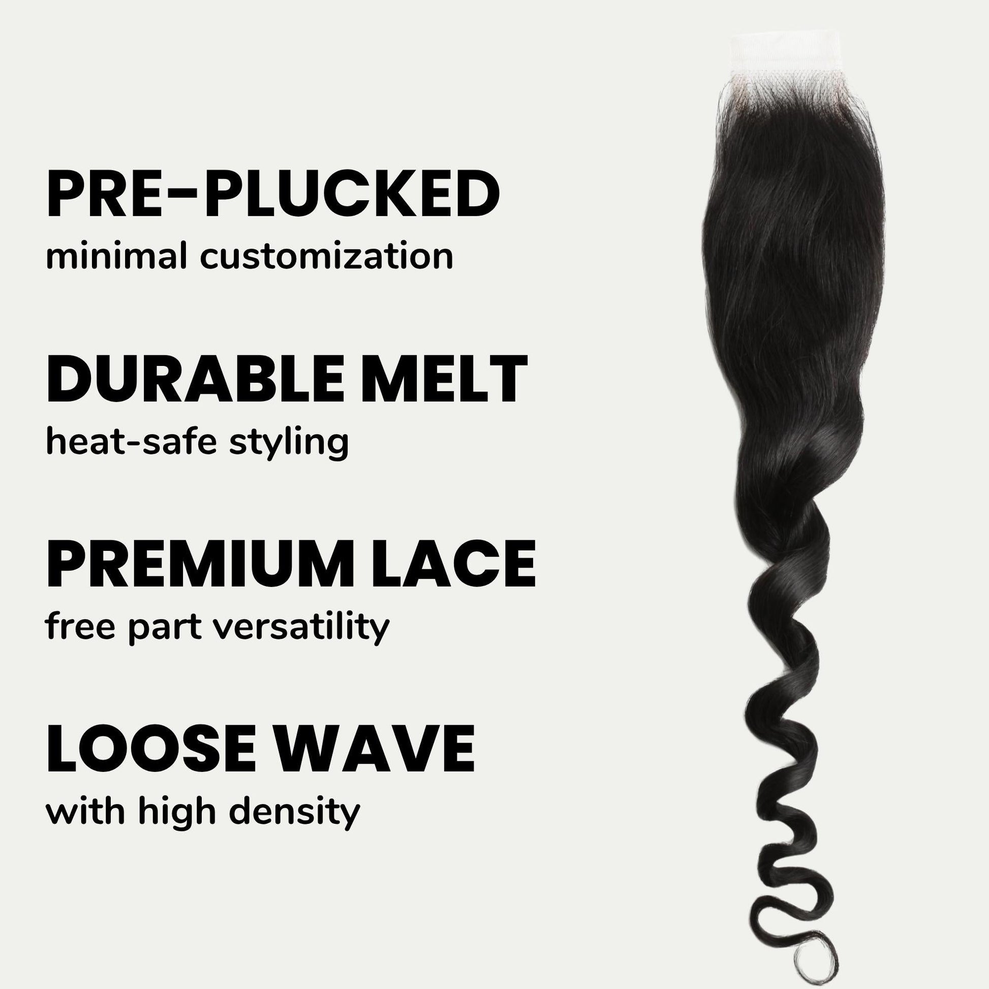 Loose Wave 2x6 HD Lace Human Hair Closure Luxegan