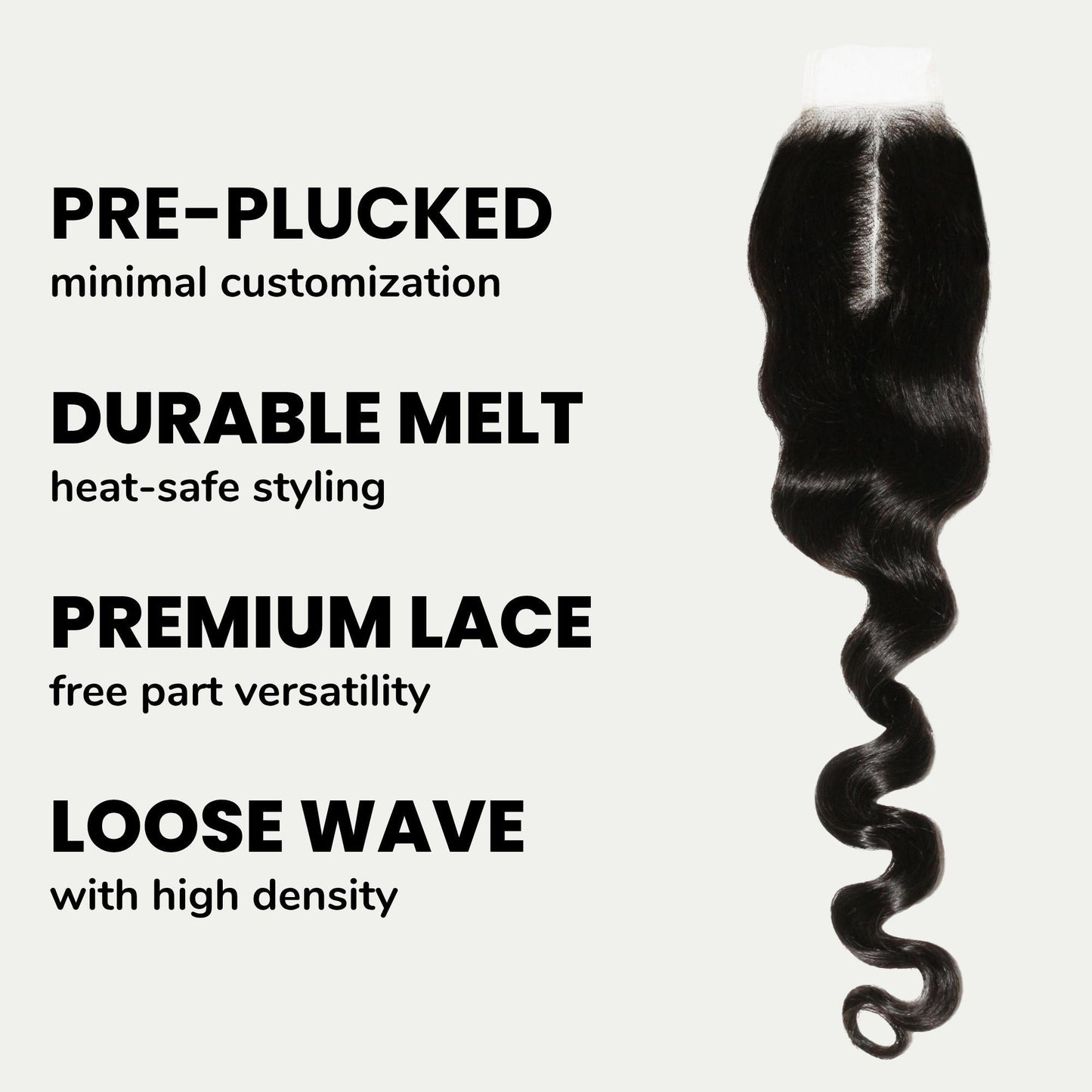 Loose Wave 2x6 Transparent Lace Human Hair Closure Luxegan