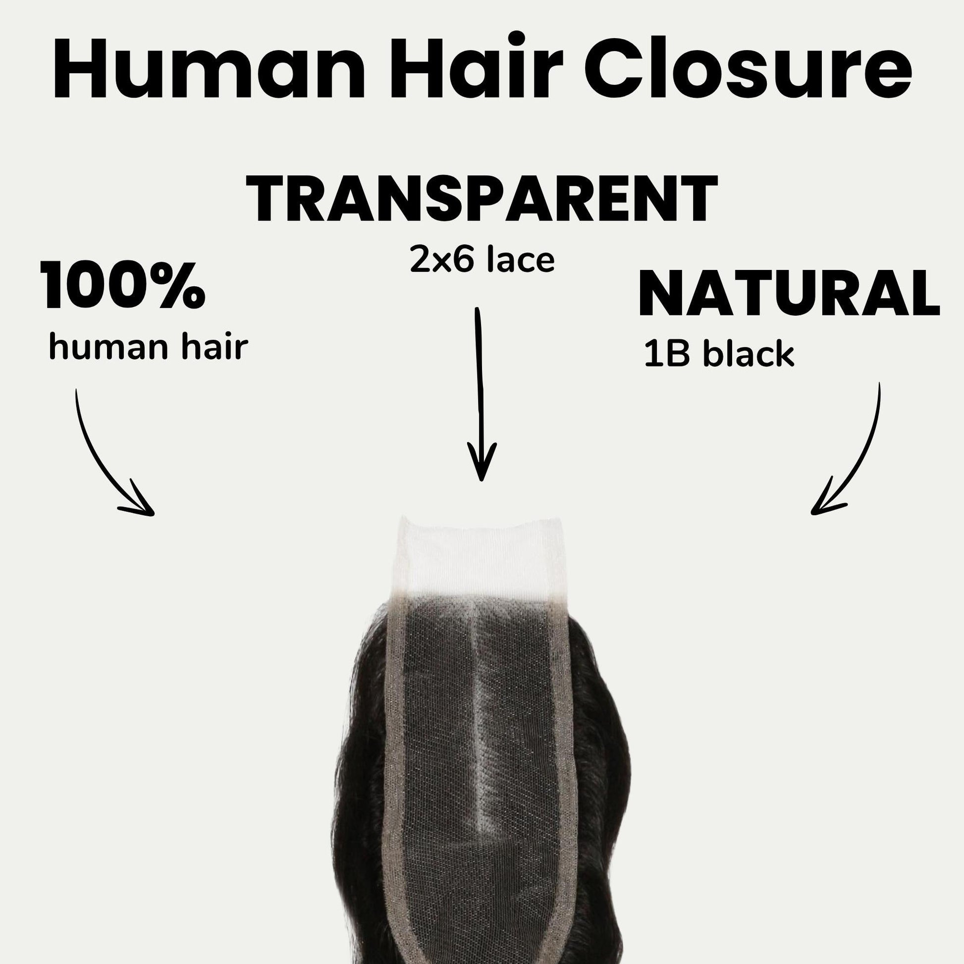 Loose Wave 2x6 Transparent Lace Human Hair Closure Luxegan