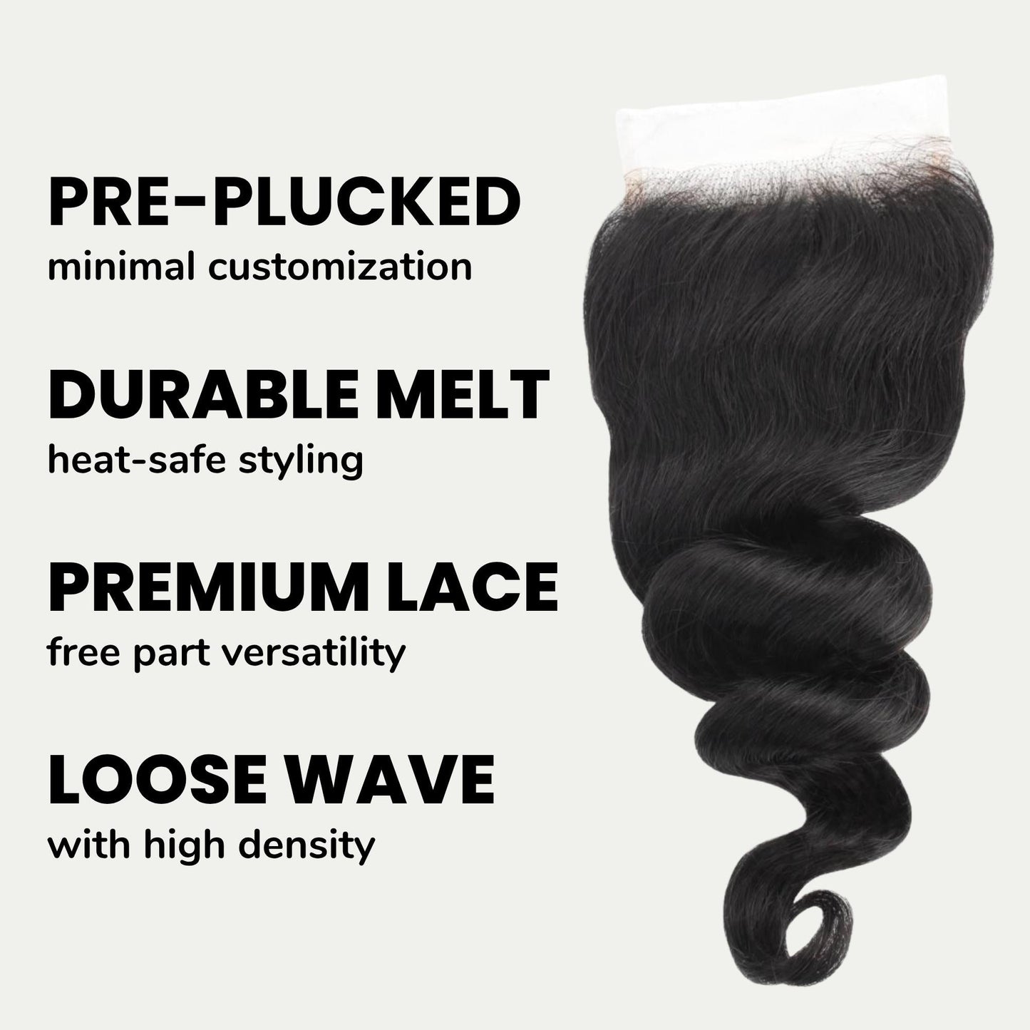 Loose Wave 5x5 HD Lace Human Hair Closure Luxegan