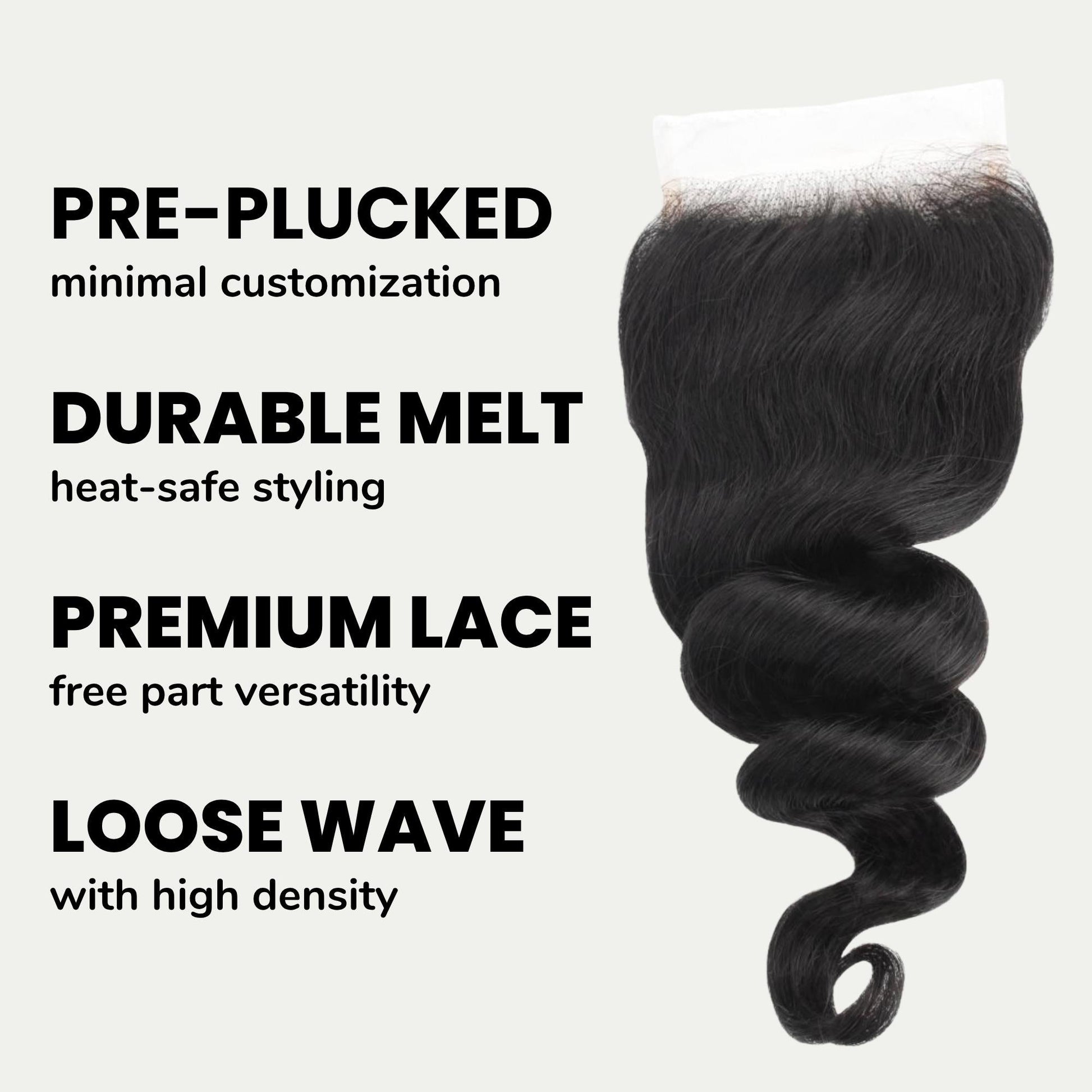 Loose Wave 5x5 HD Lace Human Hair Closure Luxegan