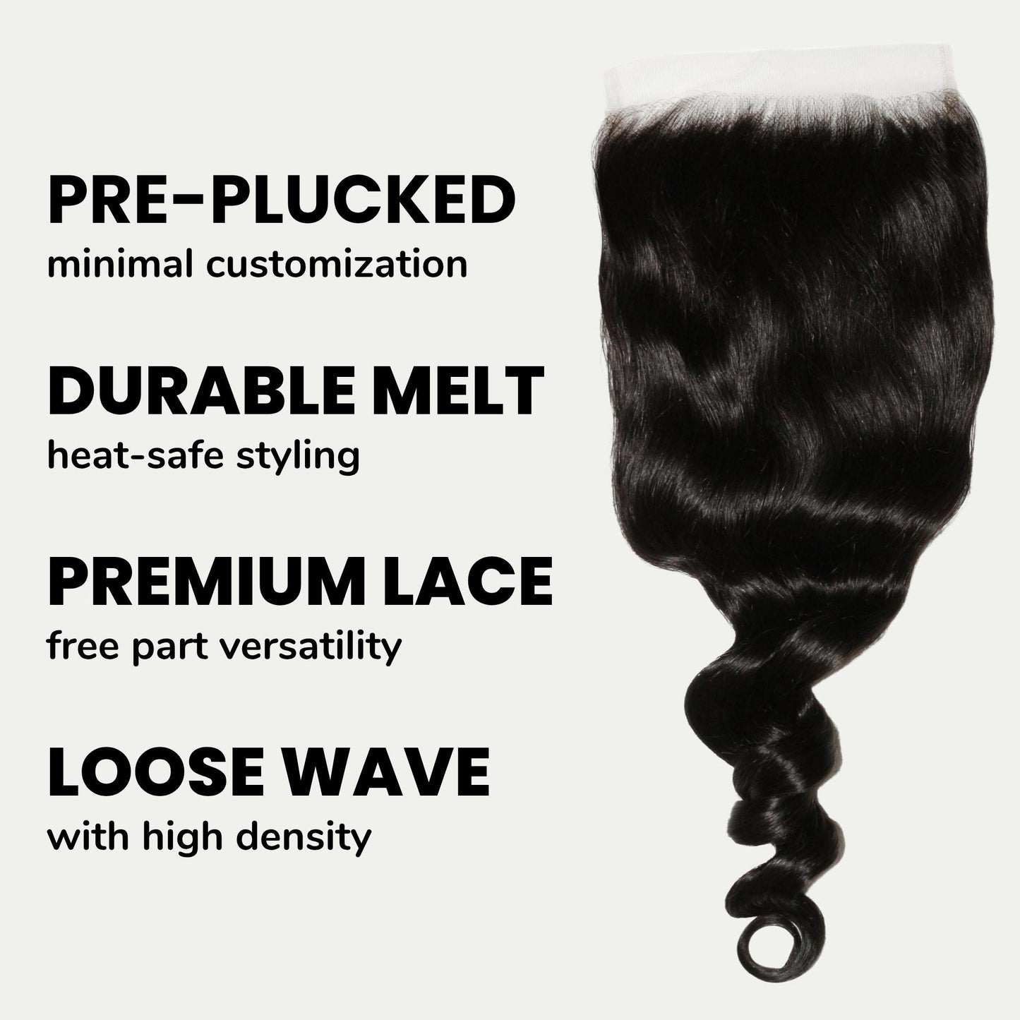 Loose Wave 6x6 HD Lace Human Hair Closure Luxegan