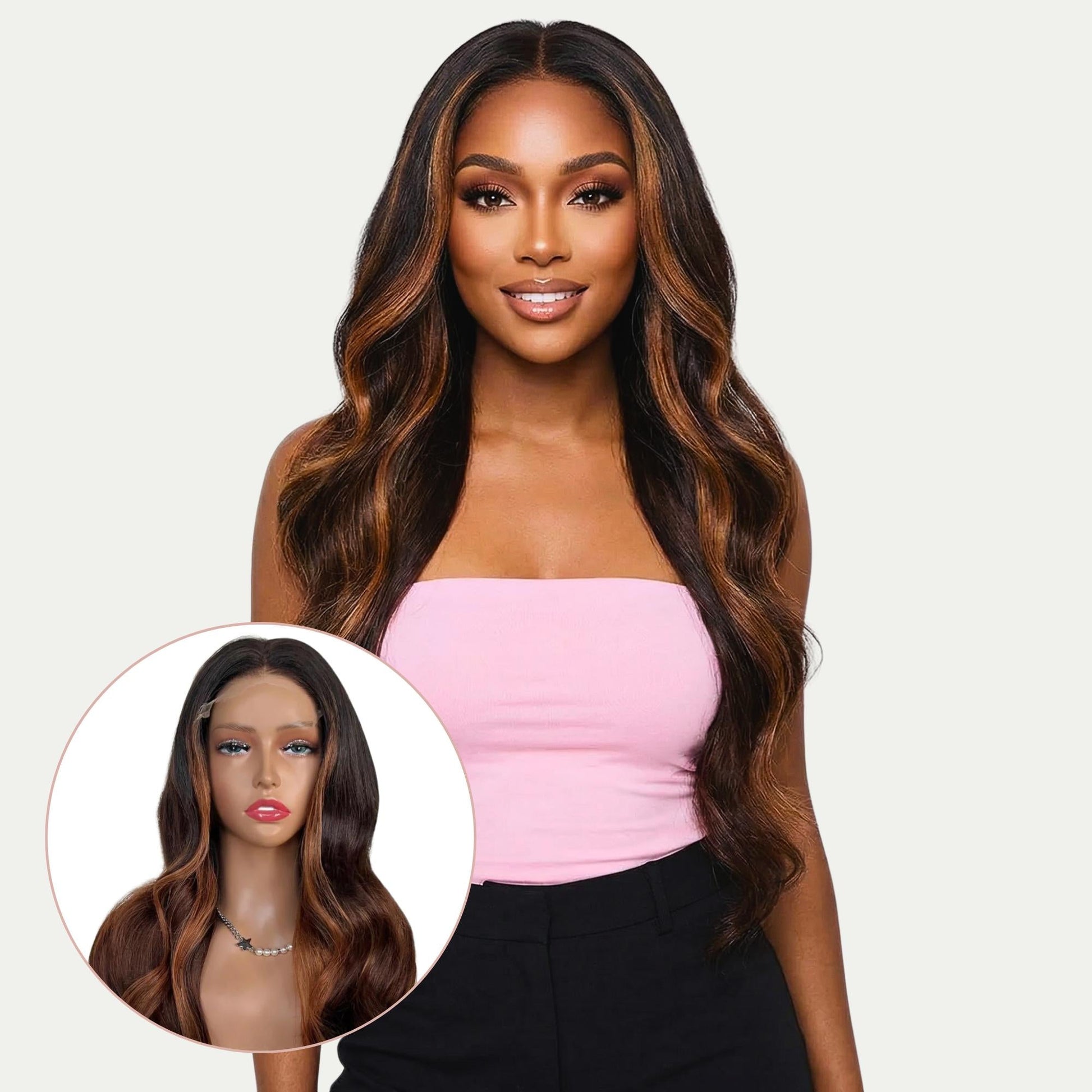 Luscious Glueless 5x5 HD Lace Professionally Colored 100% Human Hair Closure Wig Luxegan