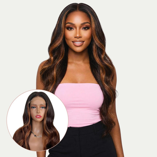 Luscious Glueless 5x5 HD Lace Professionally Colored 100% Human Hair Closure Wig Luxegan