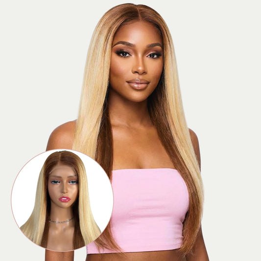 Monique Glueless 5x5 HD Lace Professionally Colored 100% Human Hair Closure Wig Luxegan