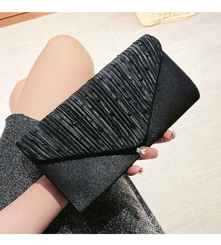 Fabric Diamond Square Box Clutch | Medium Hard Socialite Banquet Bag Luxegan