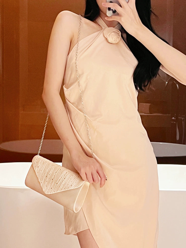 Fabric Diamond Square Box Clutch | Medium Hard Socialite Banquet Bag Luxegan